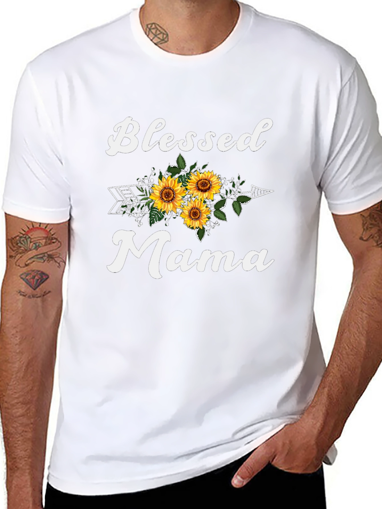 Blessed Mama Sunflower Graphic Tee