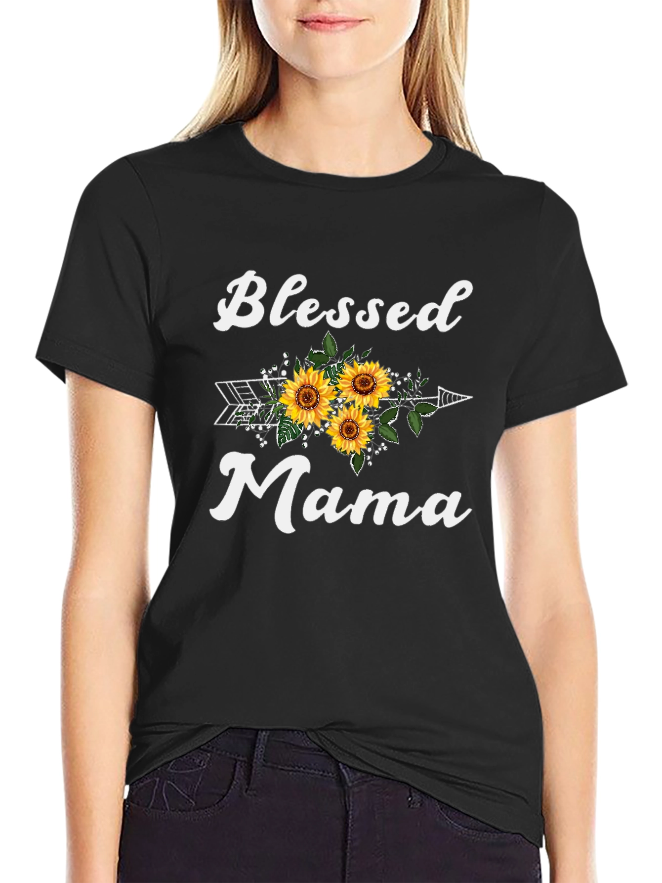Blessed Mama Sunflower Graphic Tee