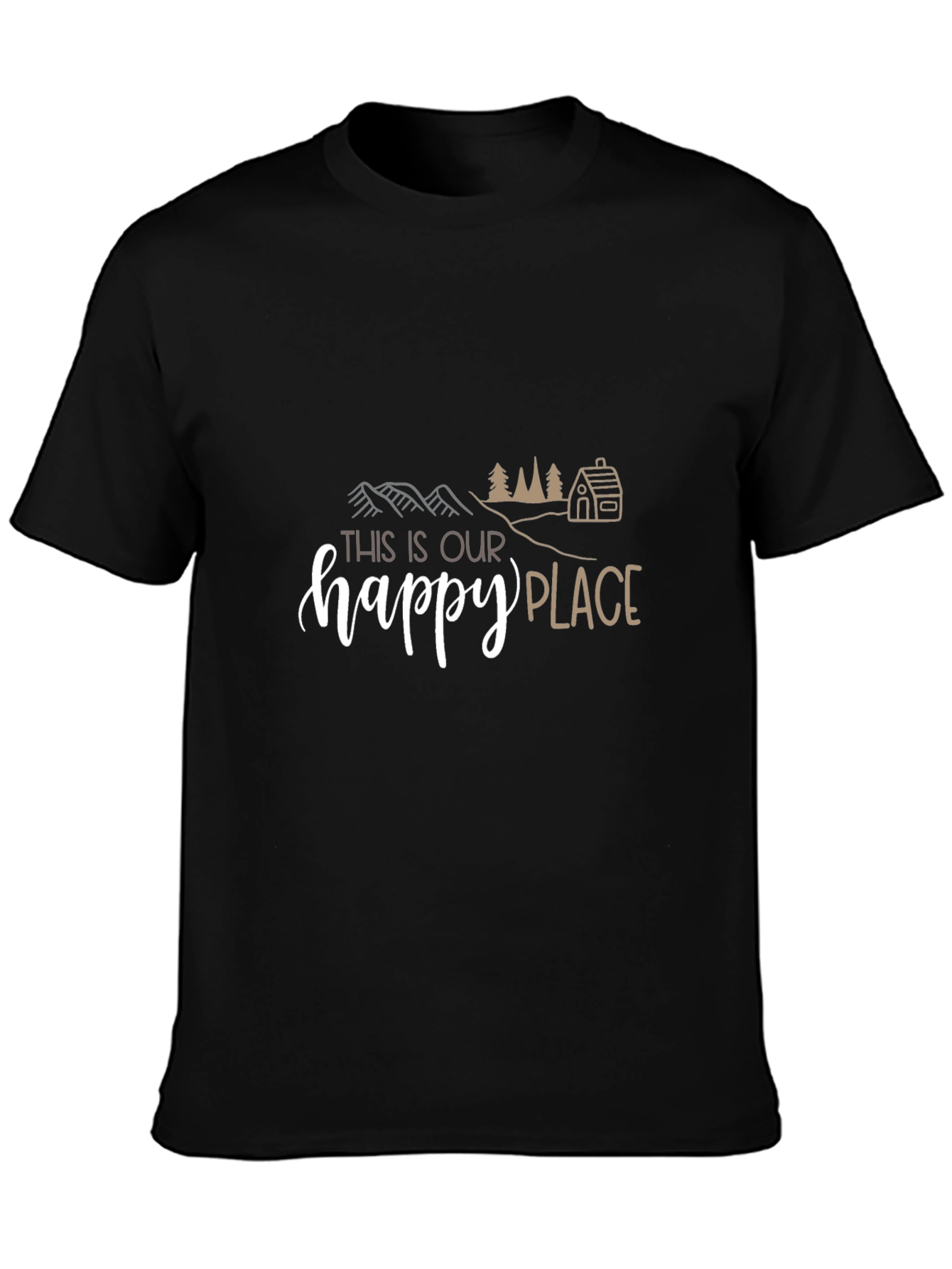 This Is Our Happy Place Graphic Tee - Black