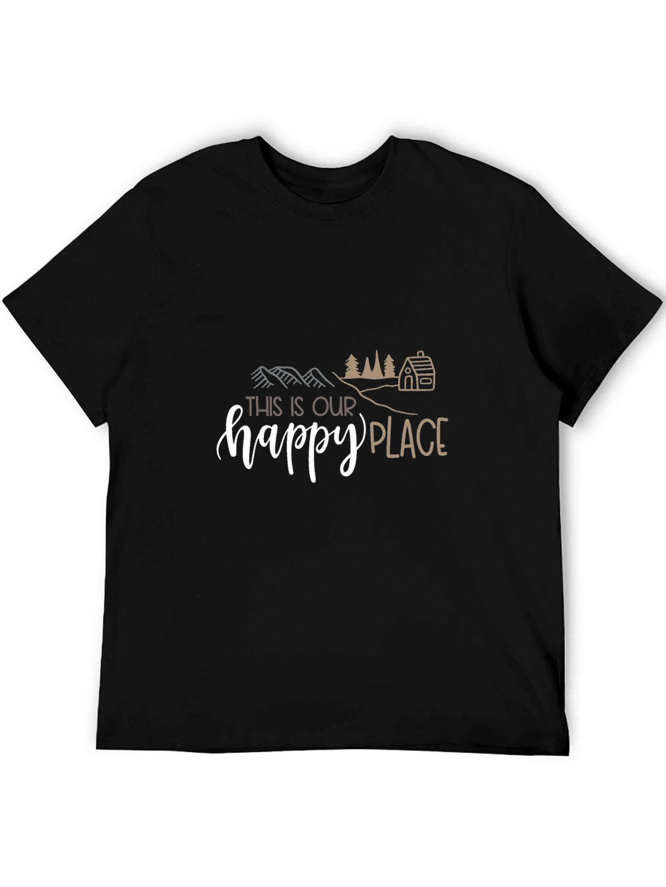 This Is Our Happy Place Graphic Tee - Black