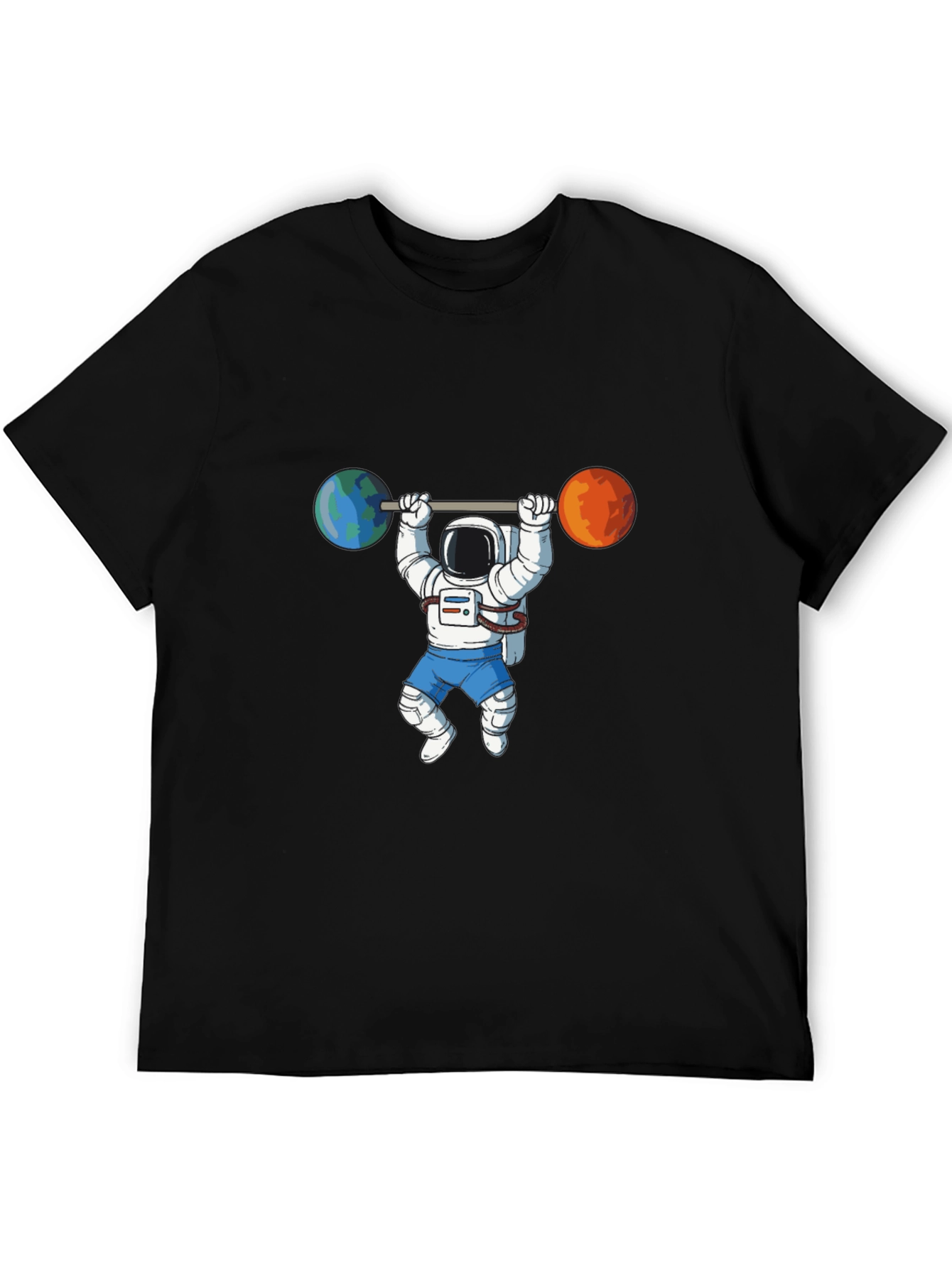 Astronaut Lifting Planets Graphic Tee