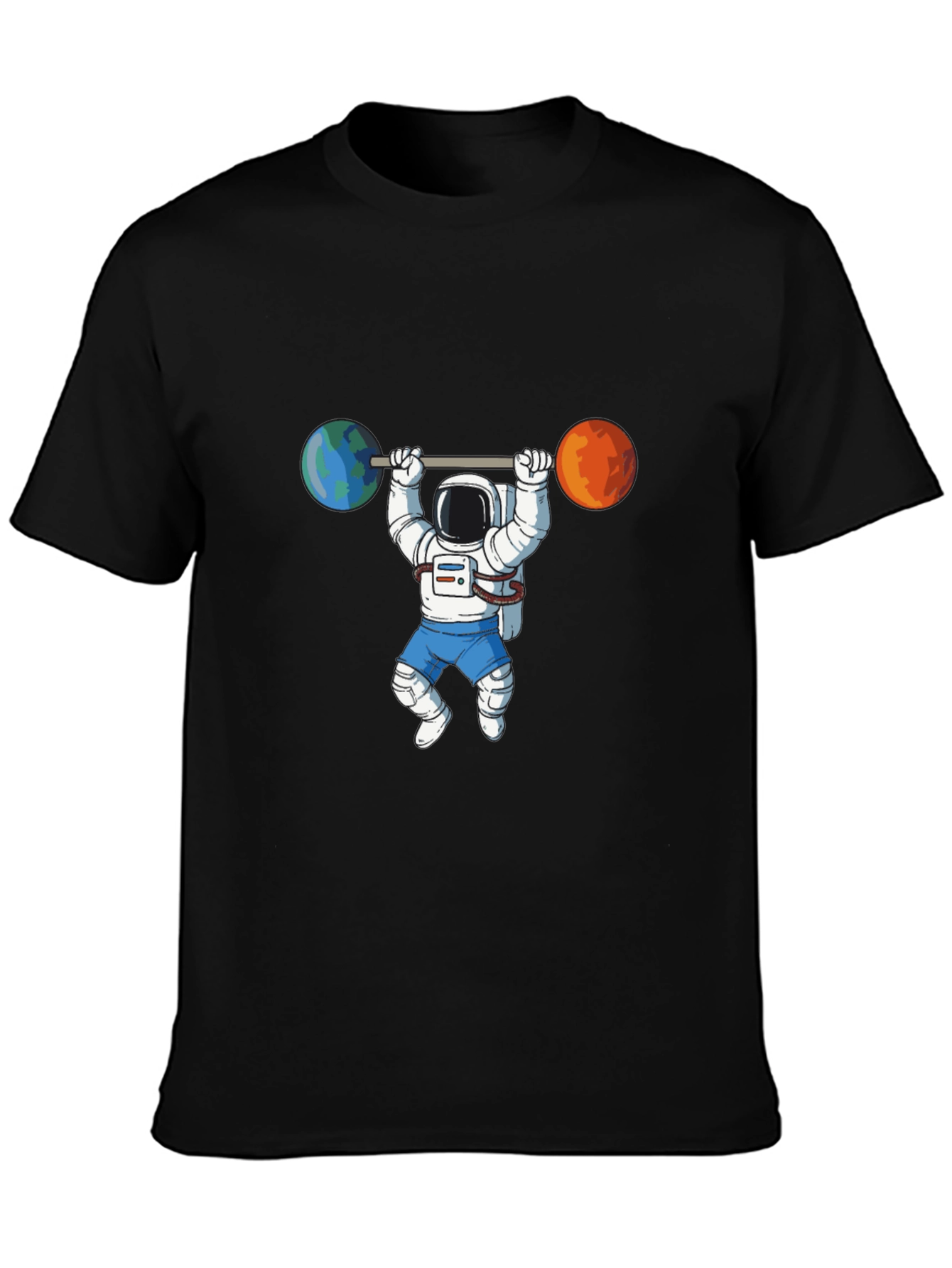 Astronaut Lifting Planets Graphic Tee