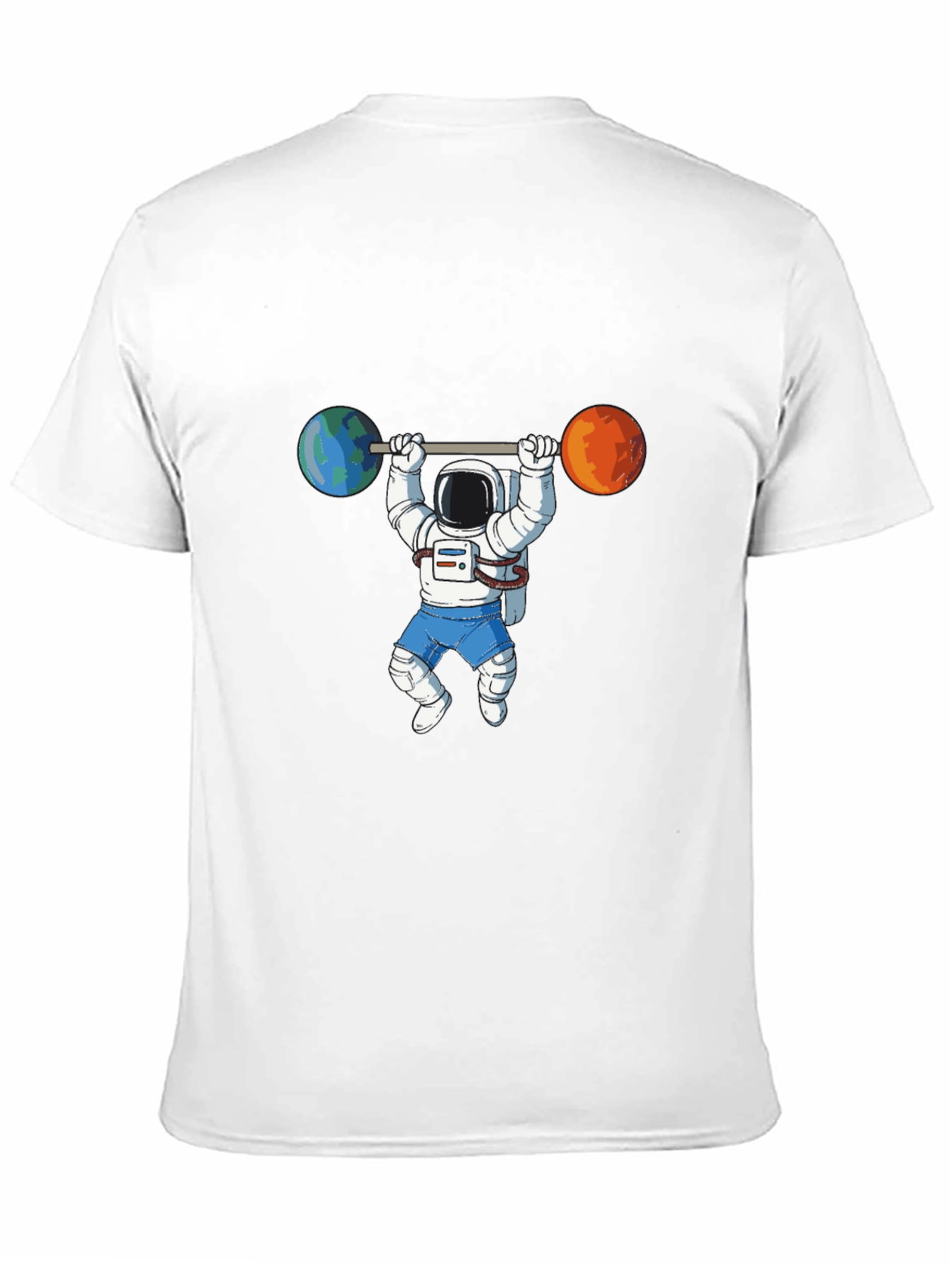 Astronaut Lifting Planets Graphic Tee