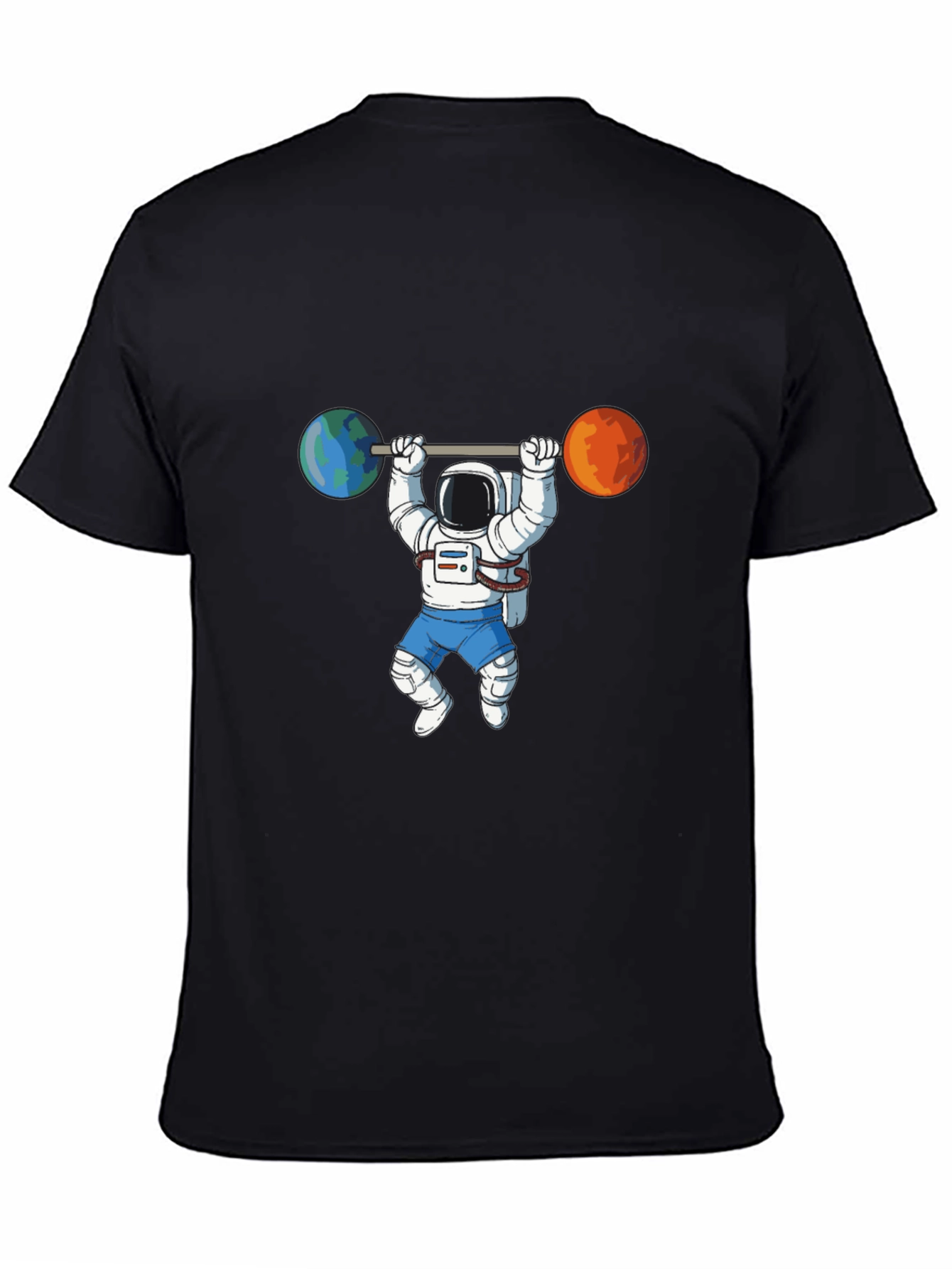 Astronaut Lifting Planets Graphic Tee