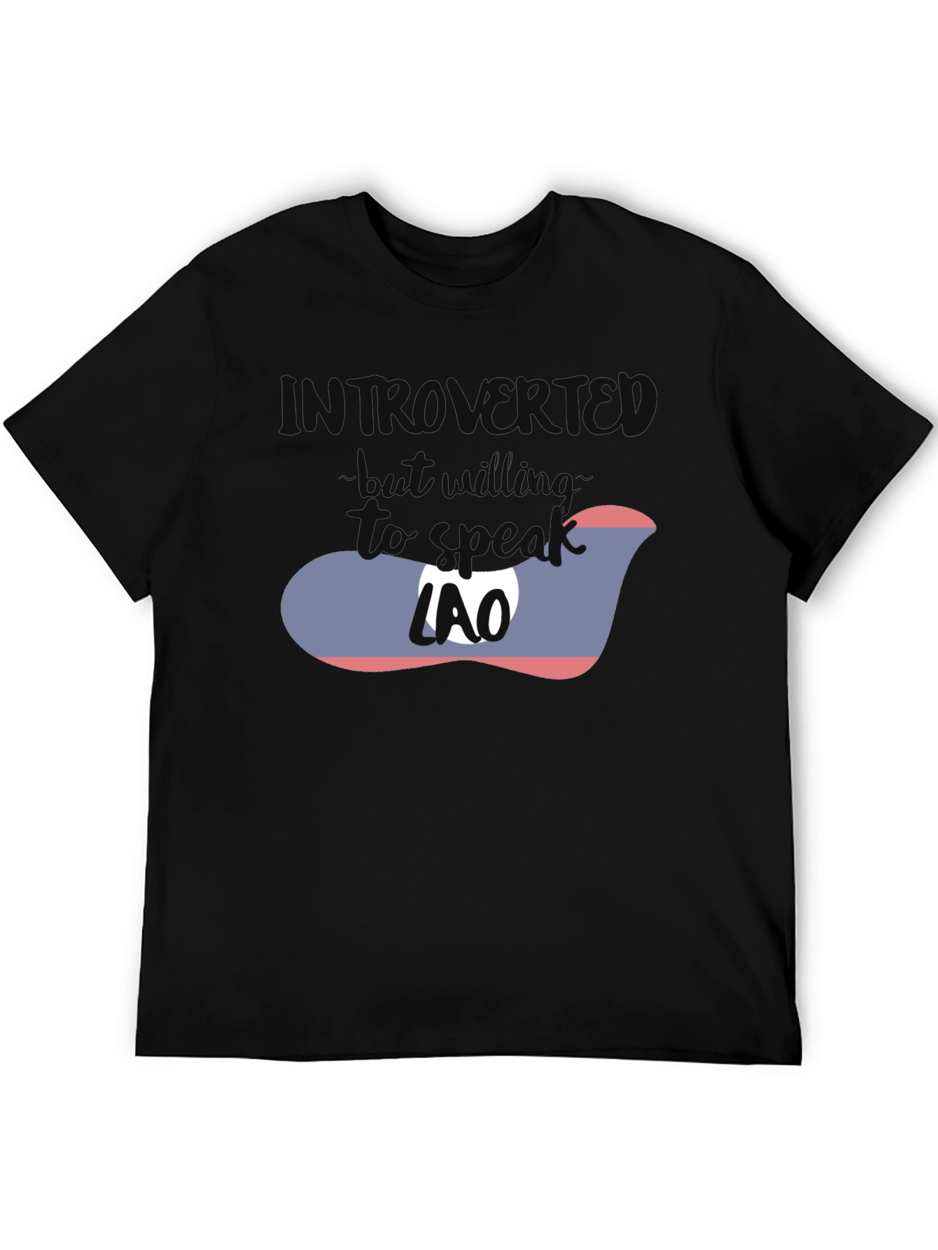 Introvert Lao Flag Graphic T-Shirt