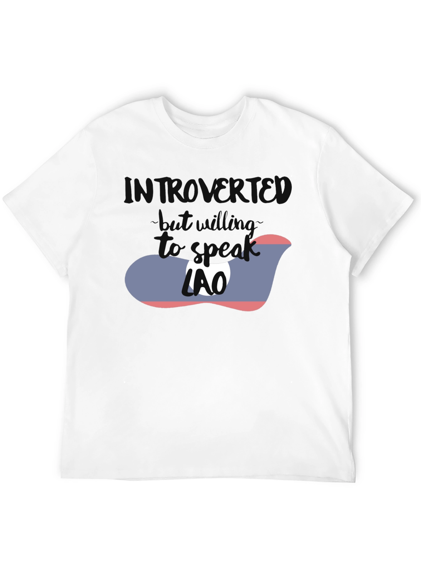 Introvert Lao Flag Graphic T-Shirt