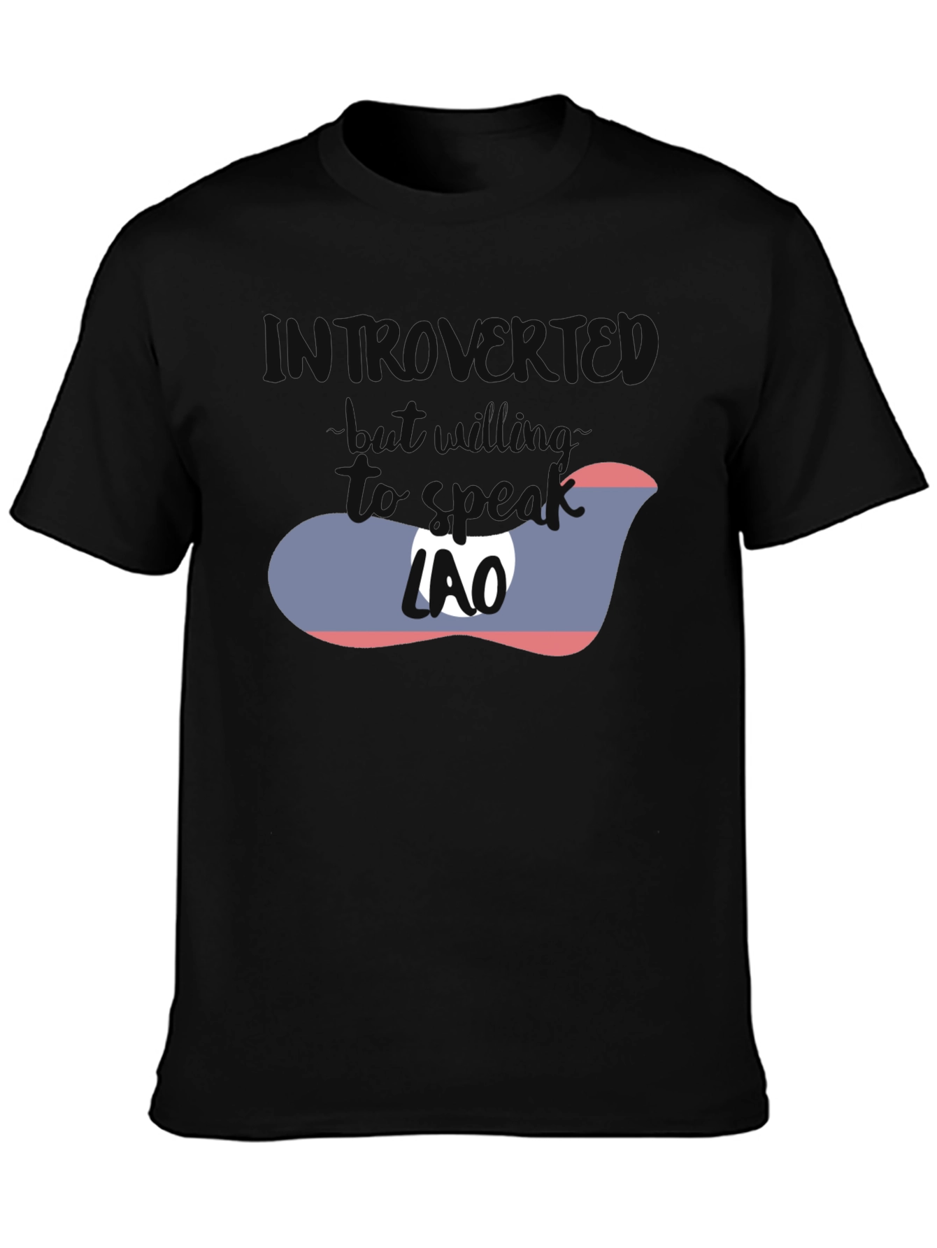 Introvert Lao Flag Graphic T-Shirt