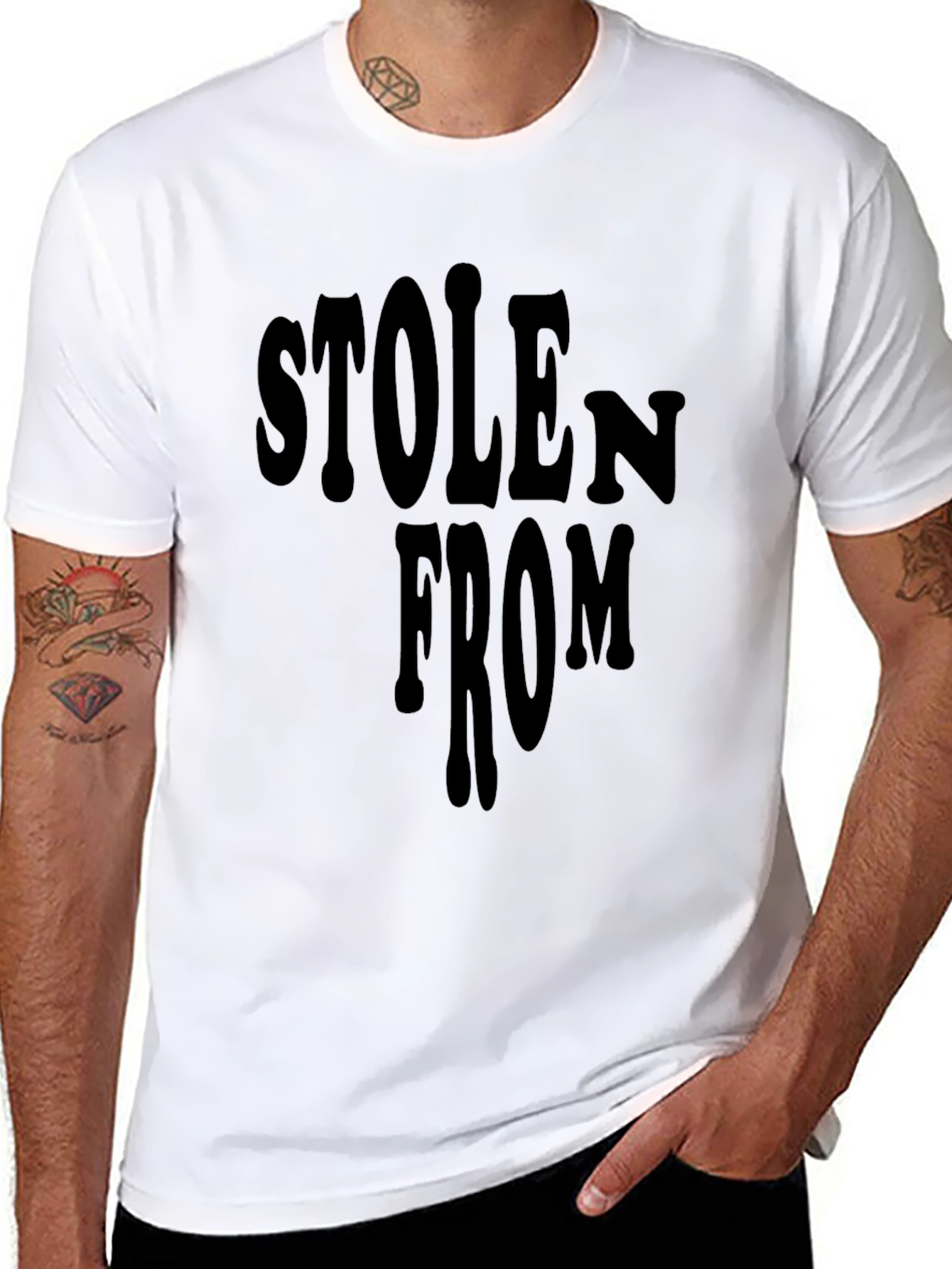 Stolen From Graphic Tee - Black Crewneck T-Shirt