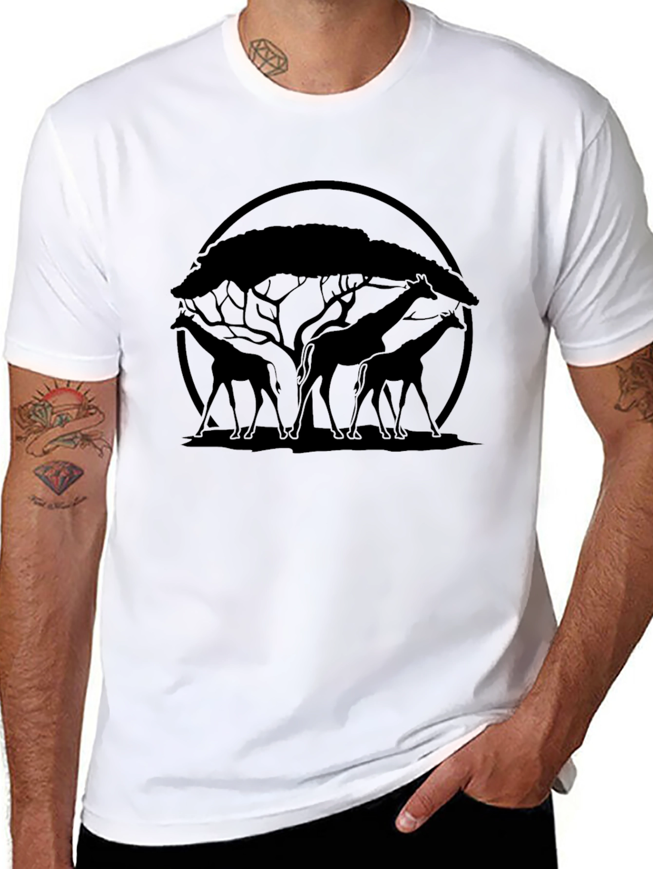 Giraffe Silhouette Graphic Tee