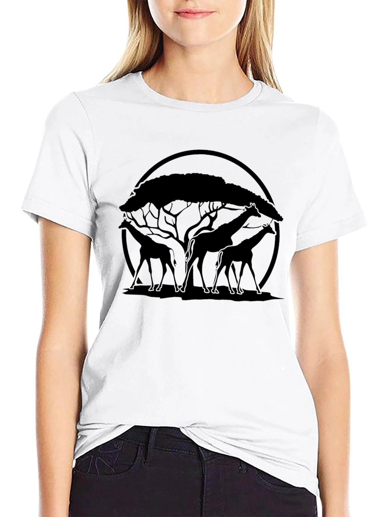 Giraffe Silhouette Graphic Tee