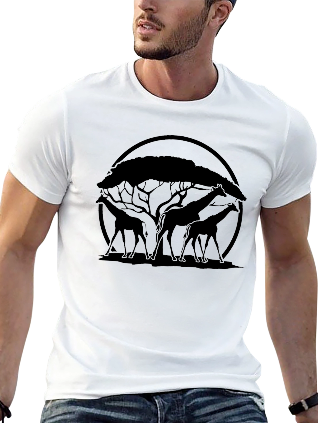 Giraffe Silhouette Graphic Tee