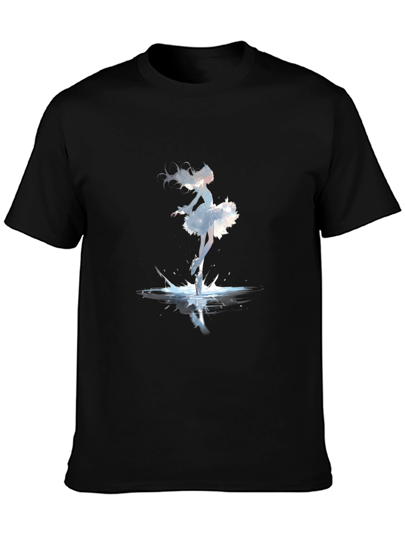 Ballerina Splash Graphic Tee - Black Cotton Shirt