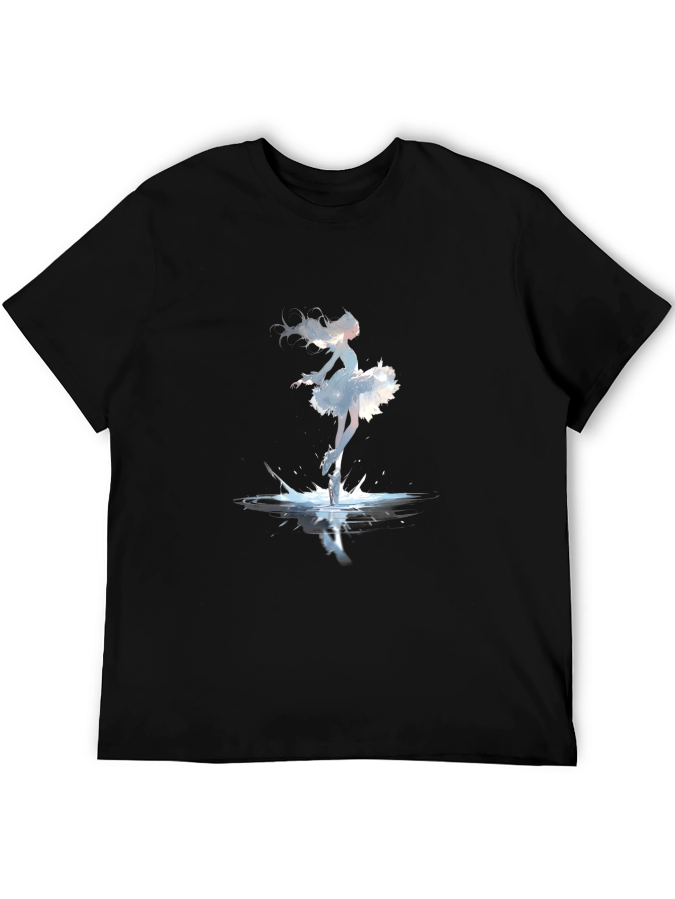 Ballerina Splash Graphic Tee - Black Cotton Shirt