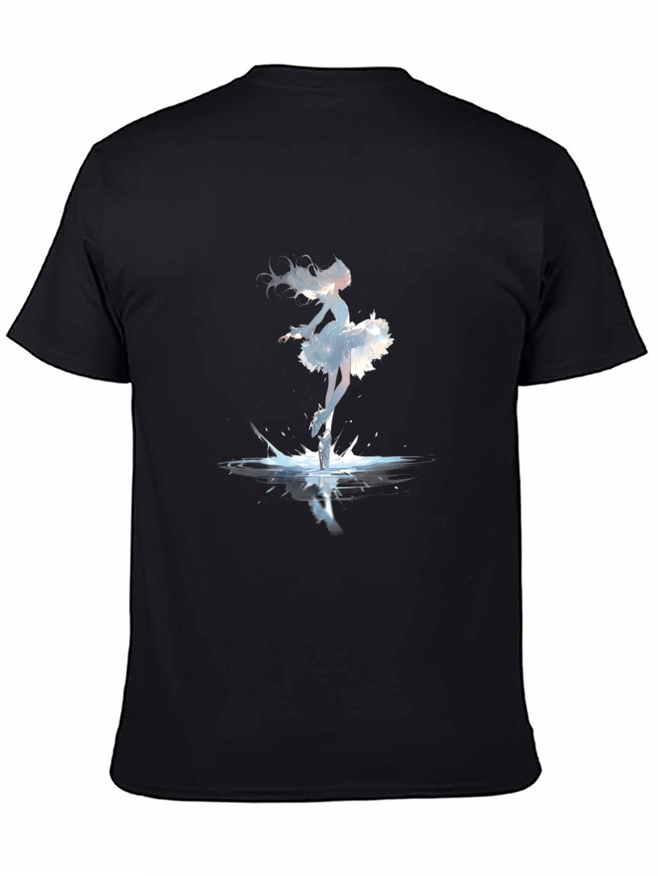 Ballerina Splash Graphic Tee - Black Cotton Shirt