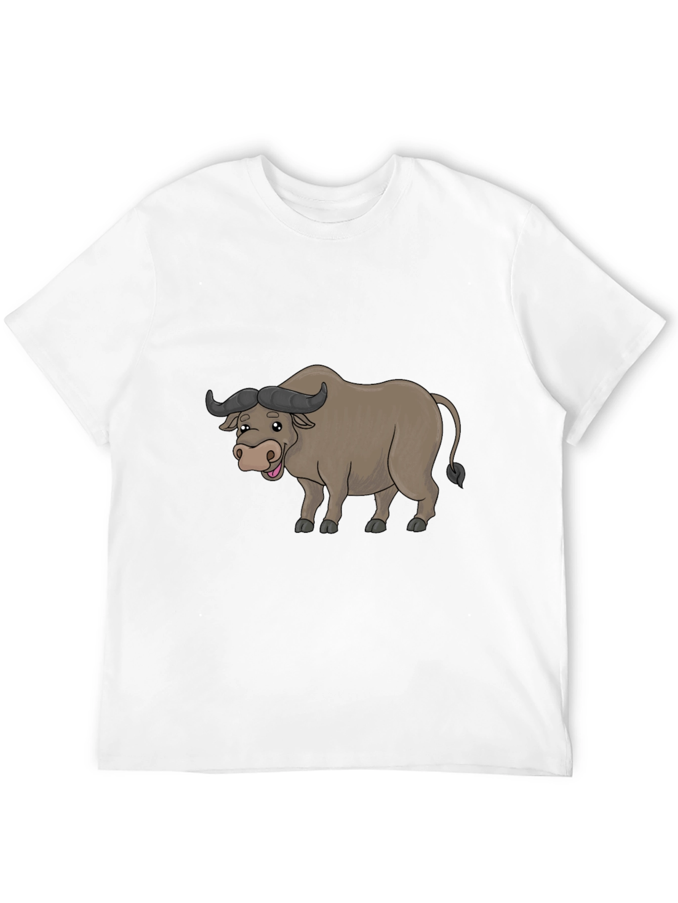 Funny Buffalo Cartoon Black T-Shirt