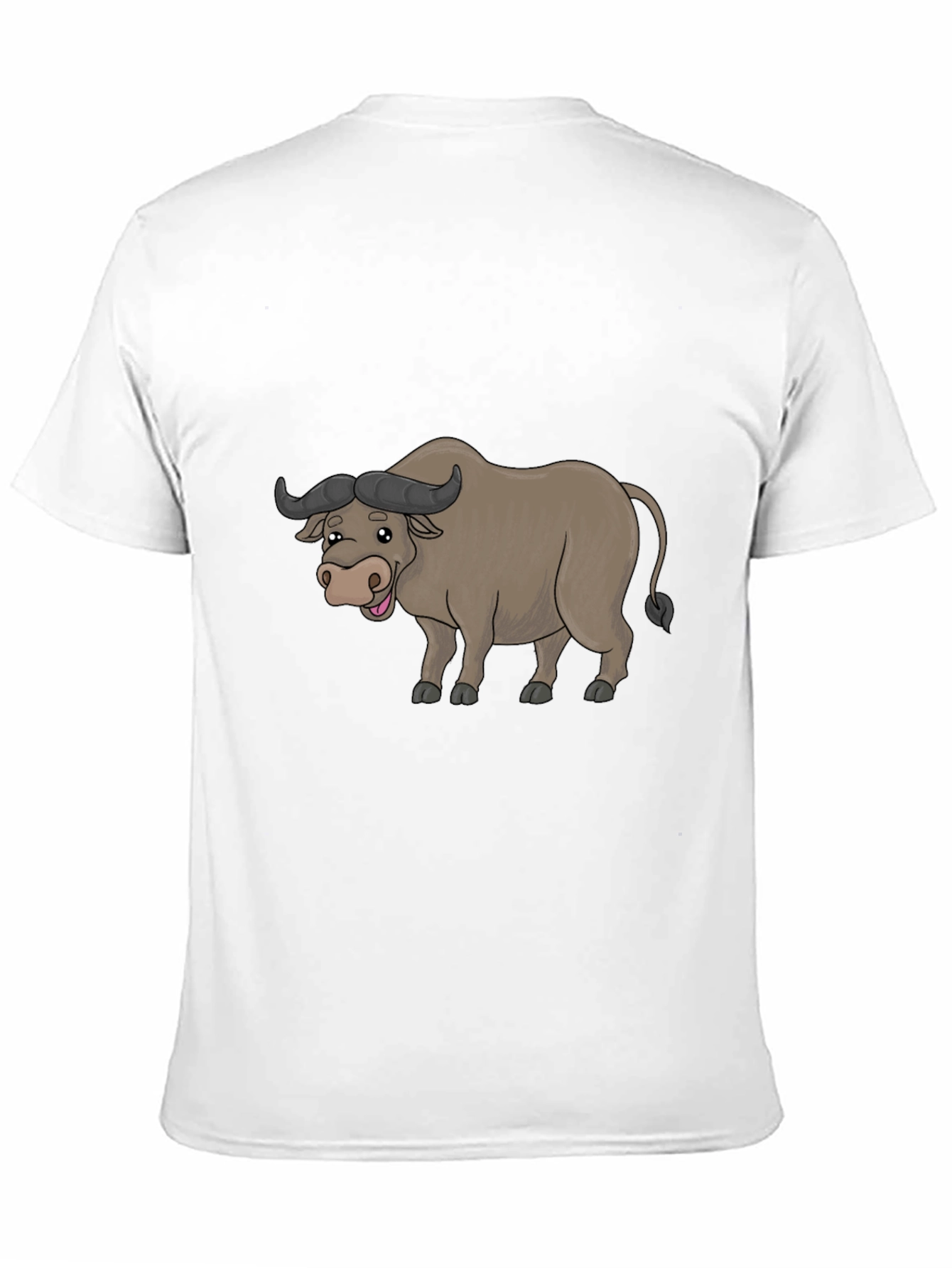 Funny Buffalo Cartoon Black T-Shirt
