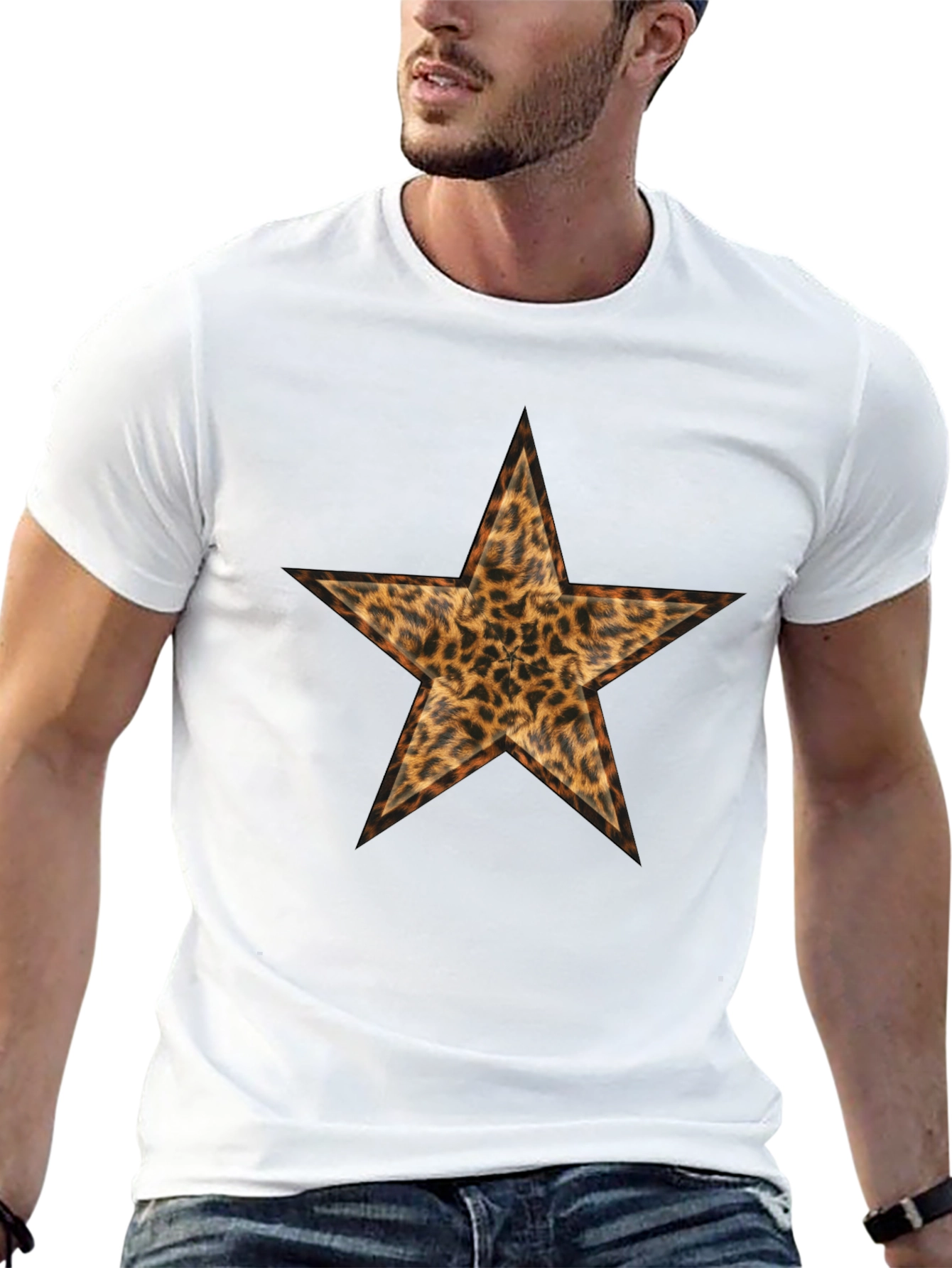 Leopard Print Star Graphic Tee