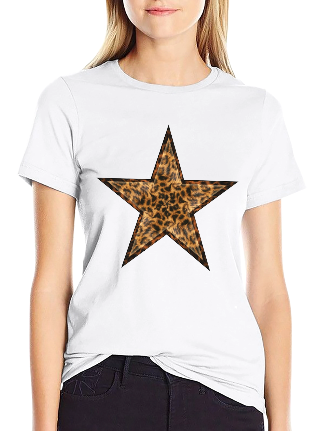 Leopard Print Star Graphic Tee