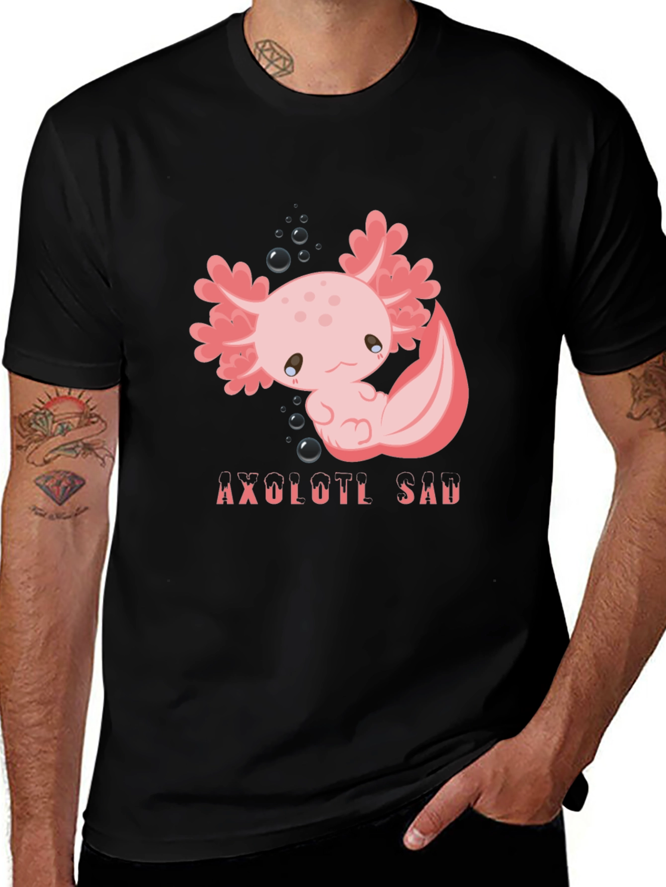 Axolotl Sad T-Shirt - Kawaii Graphic Tee