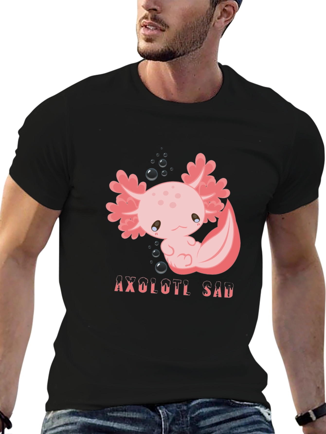 Axolotl Sad T-Shirt - Kawaii Graphic Tee