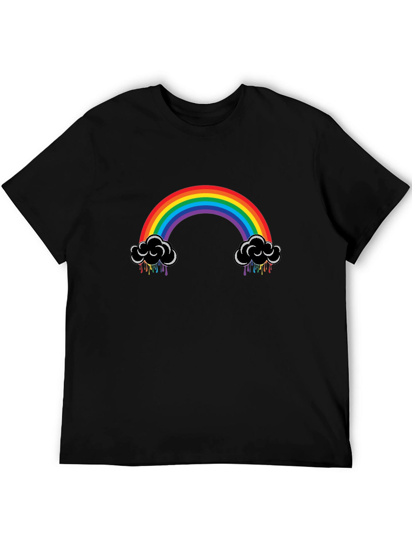 Rainbow Cloud Black T-Shirt