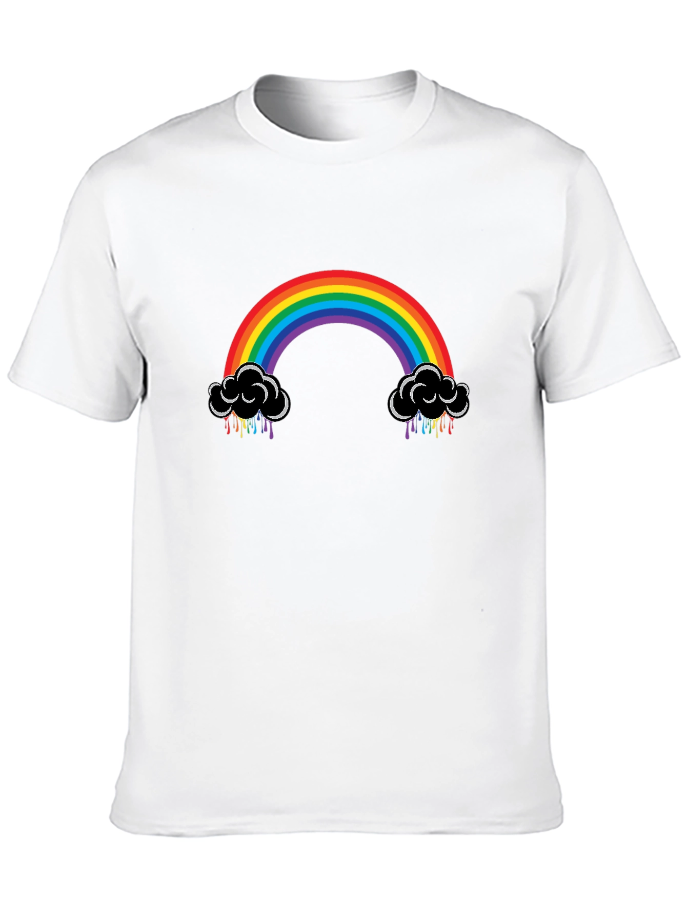 Rainbow Cloud Black T-Shirt