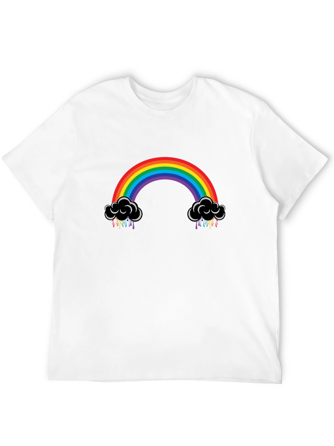 Rainbow Cloud Black T-Shirt