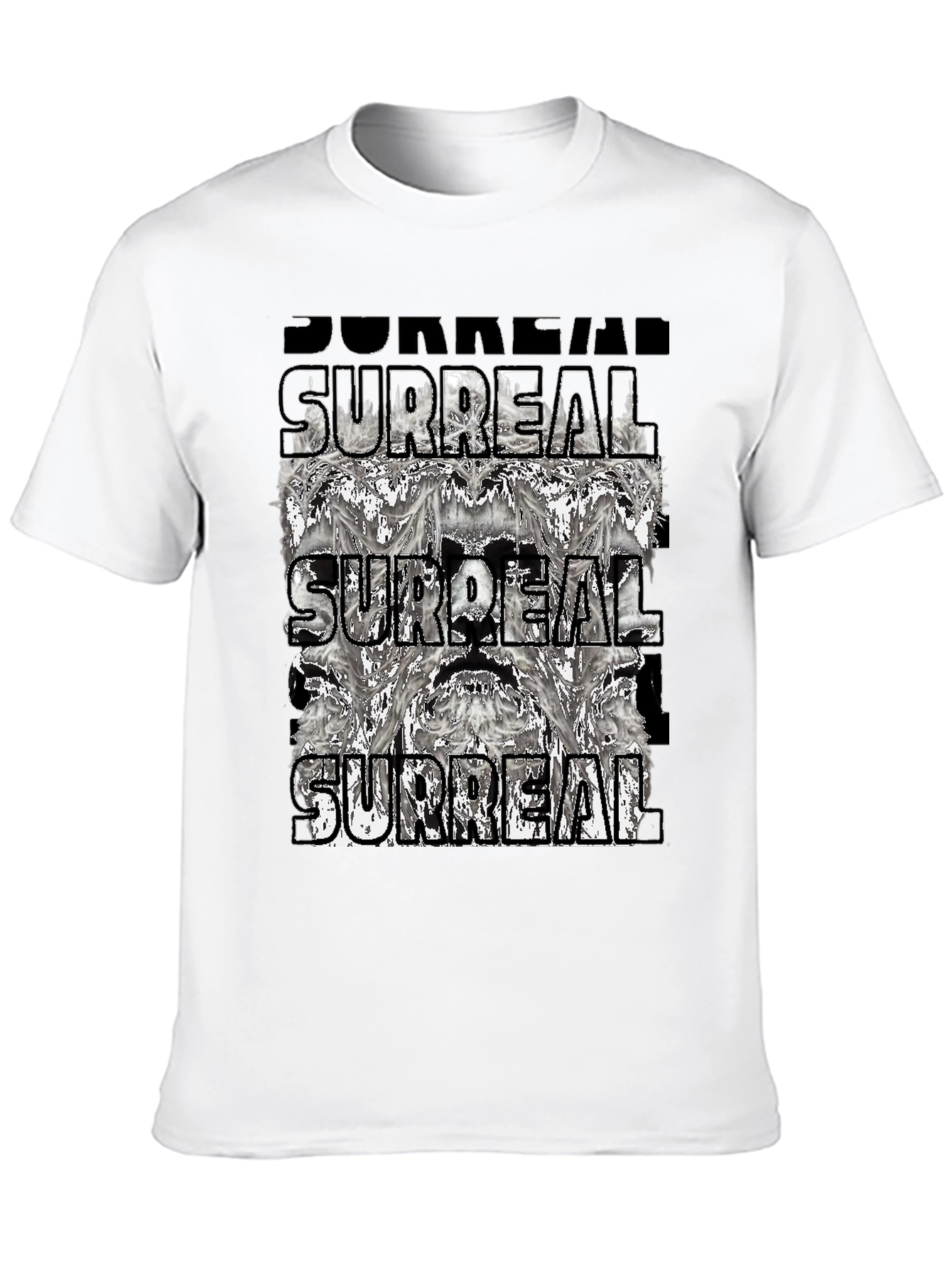 Surreal Graphic Print Tee - Black Cotton