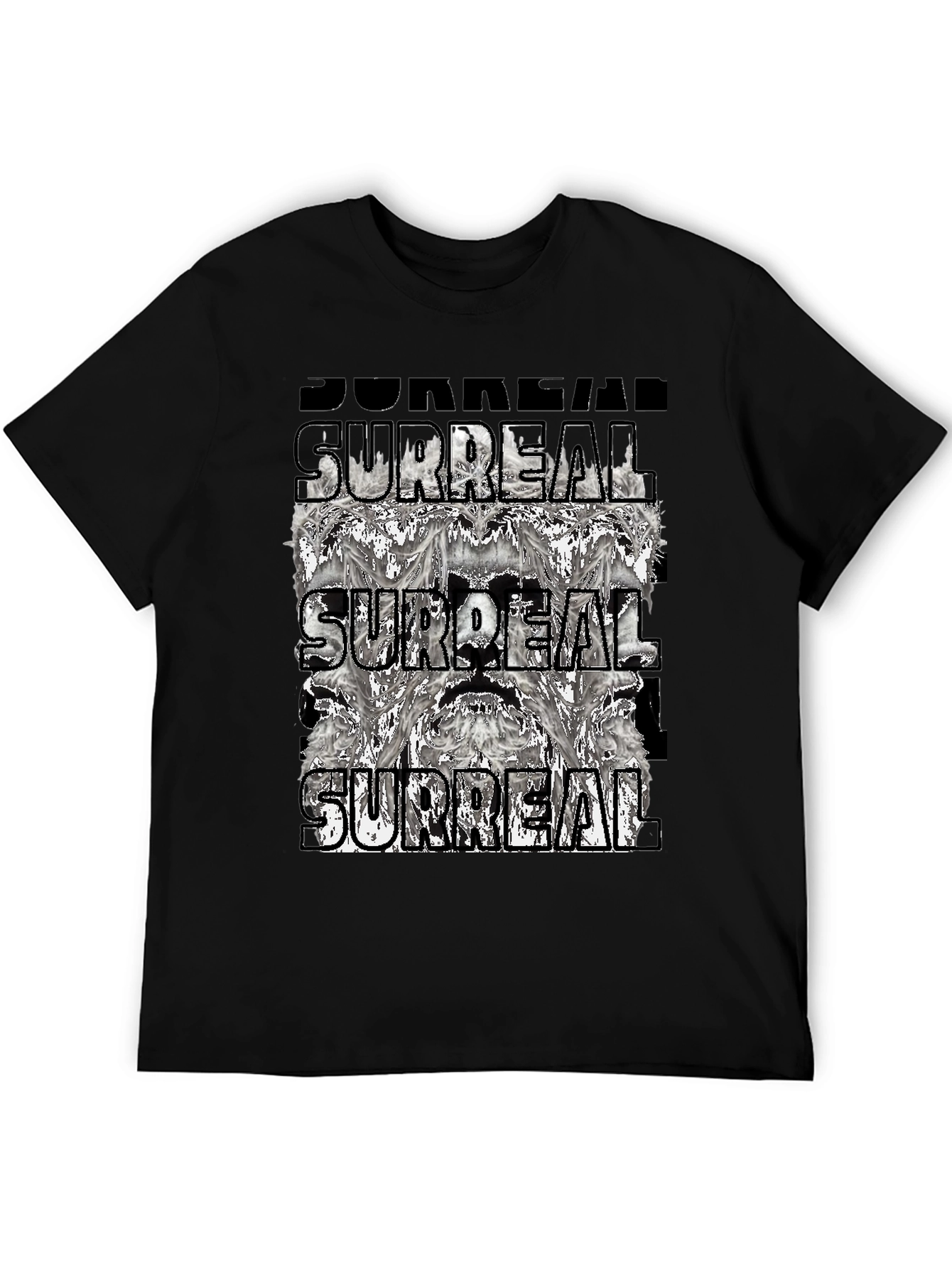 Surreal Graphic Print Tee - Black Cotton
