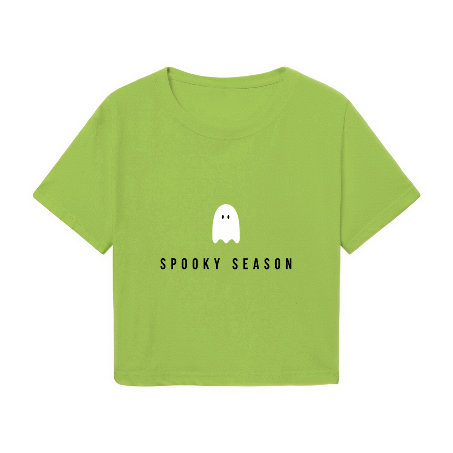 Minimal Ghost Spooky Season Halloween Cropped Top
