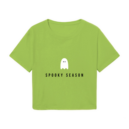 Minimal Ghost Spooky Season Halloween Cropped Top