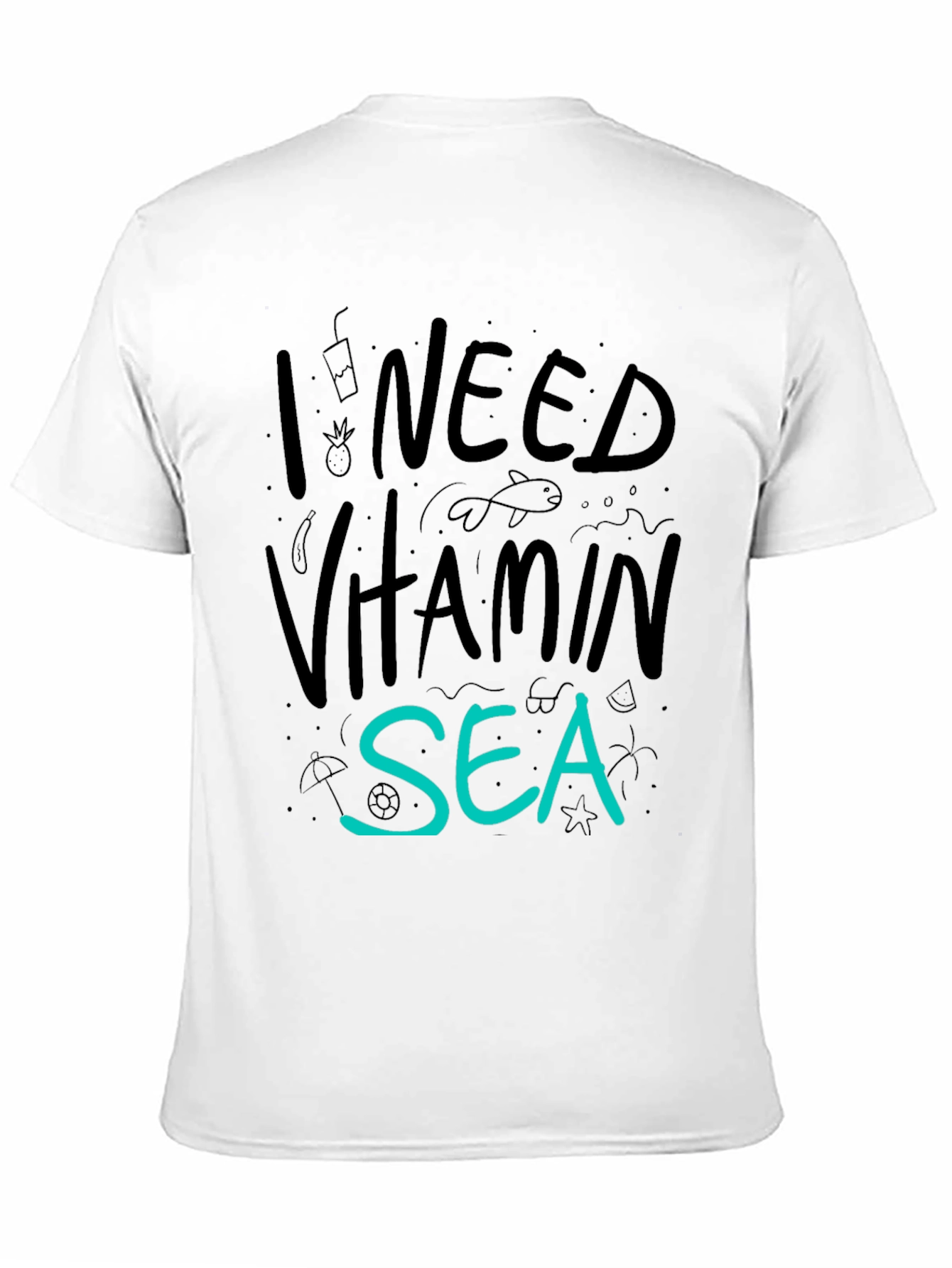 I Need Vitamin Sea T-Shirt - Black Cotton Tee