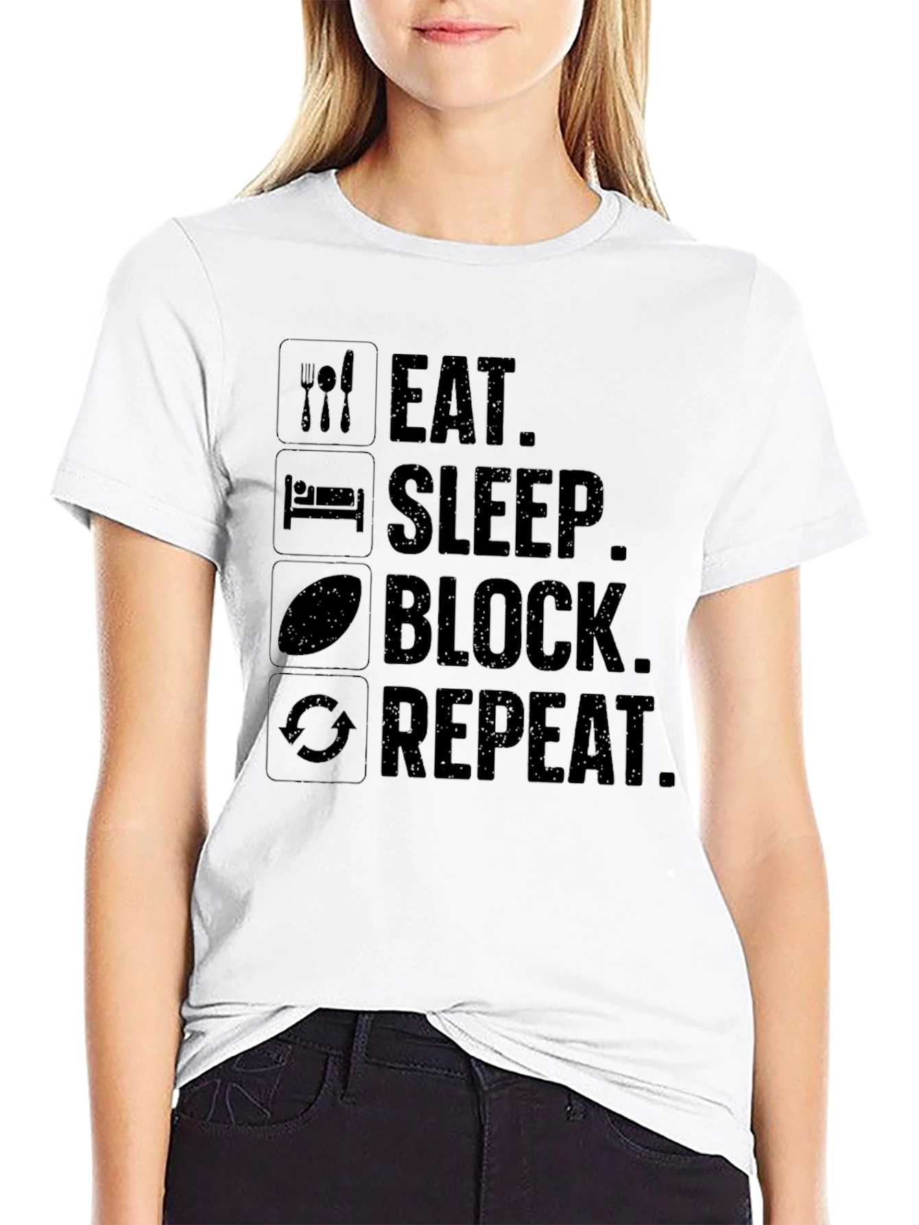 Eat Sleep Block Repeat Graphic Tee