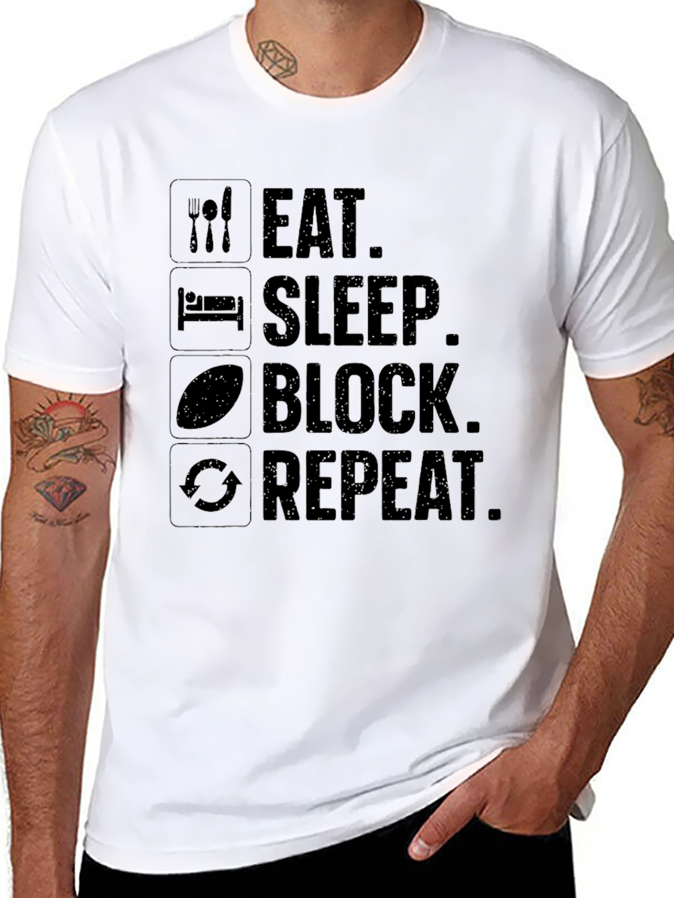 Eat Sleep Block Repeat Graphic Tee