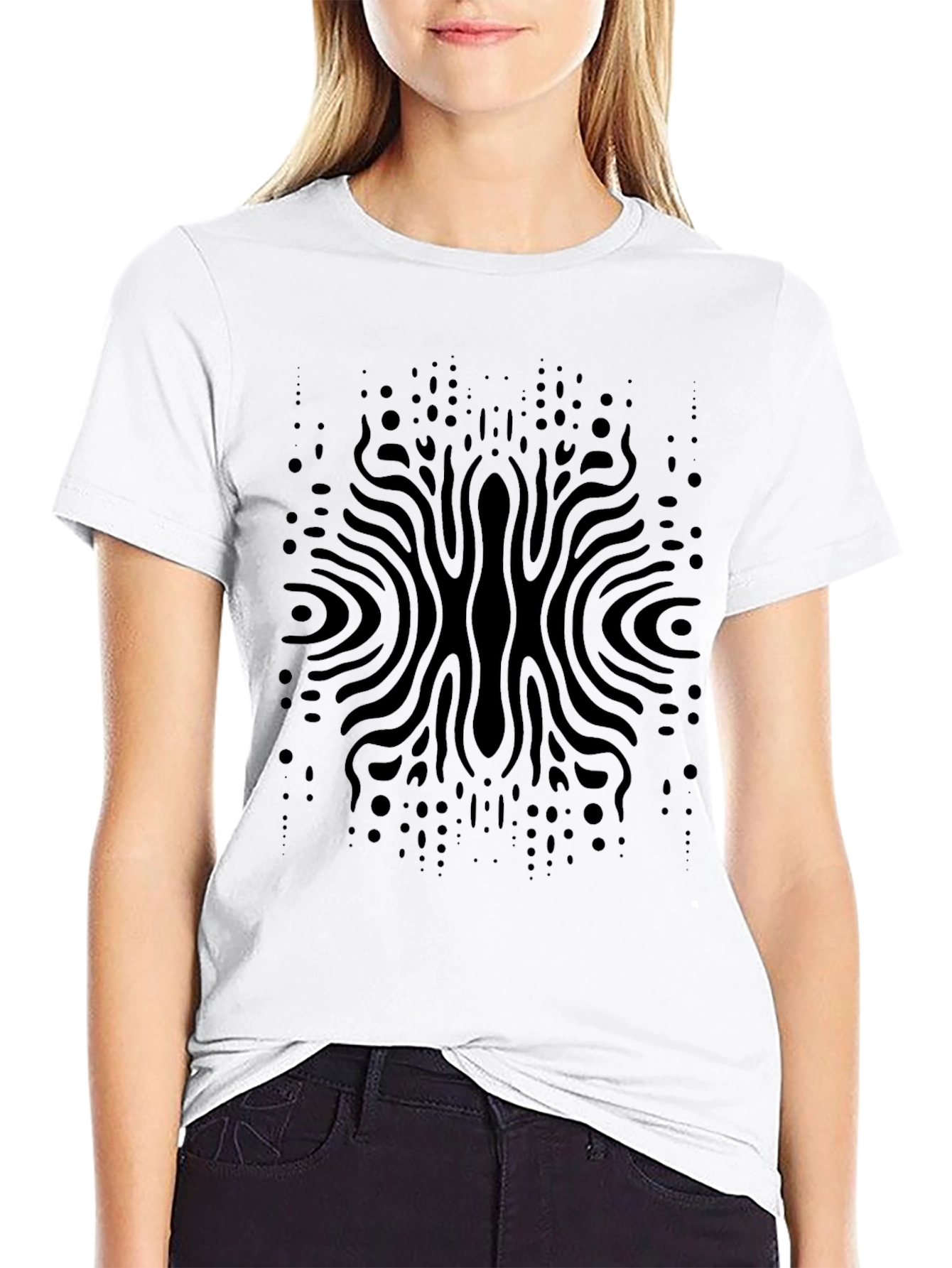 Abstract Black Pattern Tee - Modern Style