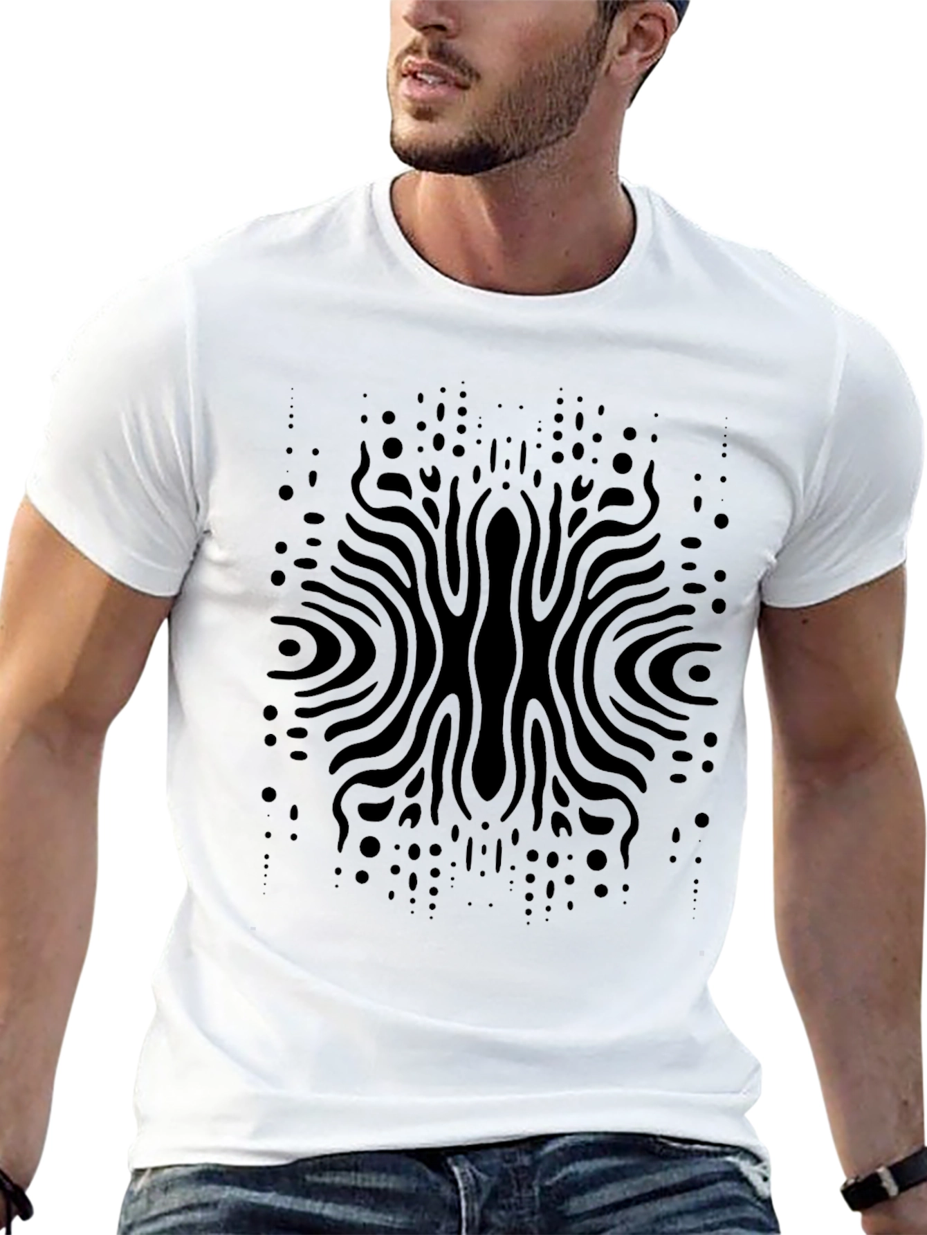 Abstract Black Pattern Tee - Modern Style