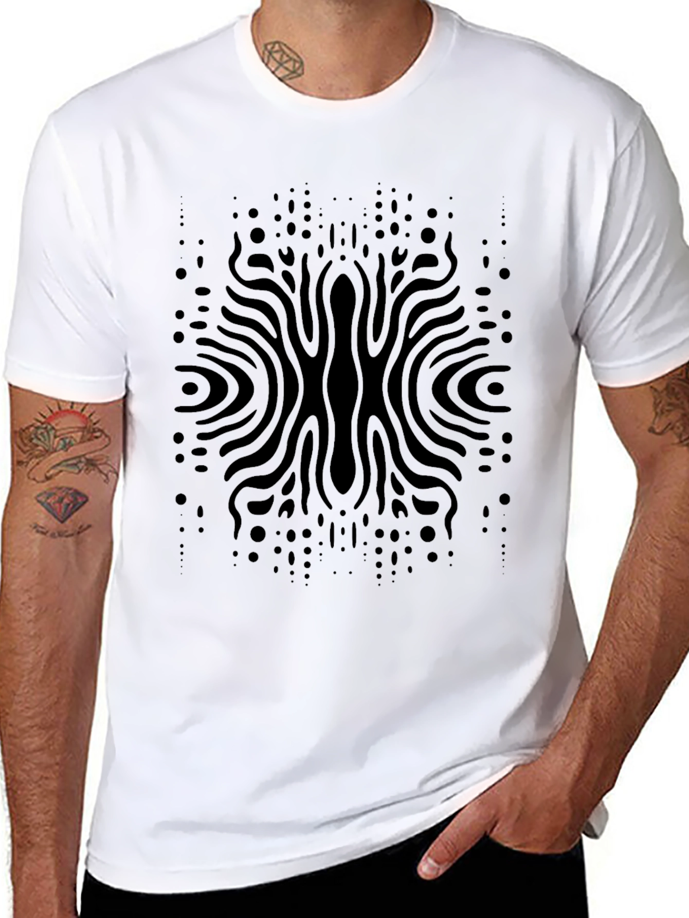 Abstract Black Pattern Tee - Modern Style