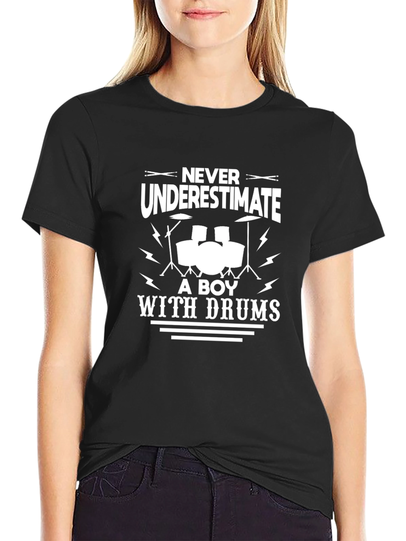 Never Underestimate Boy With Drums T-Shirt