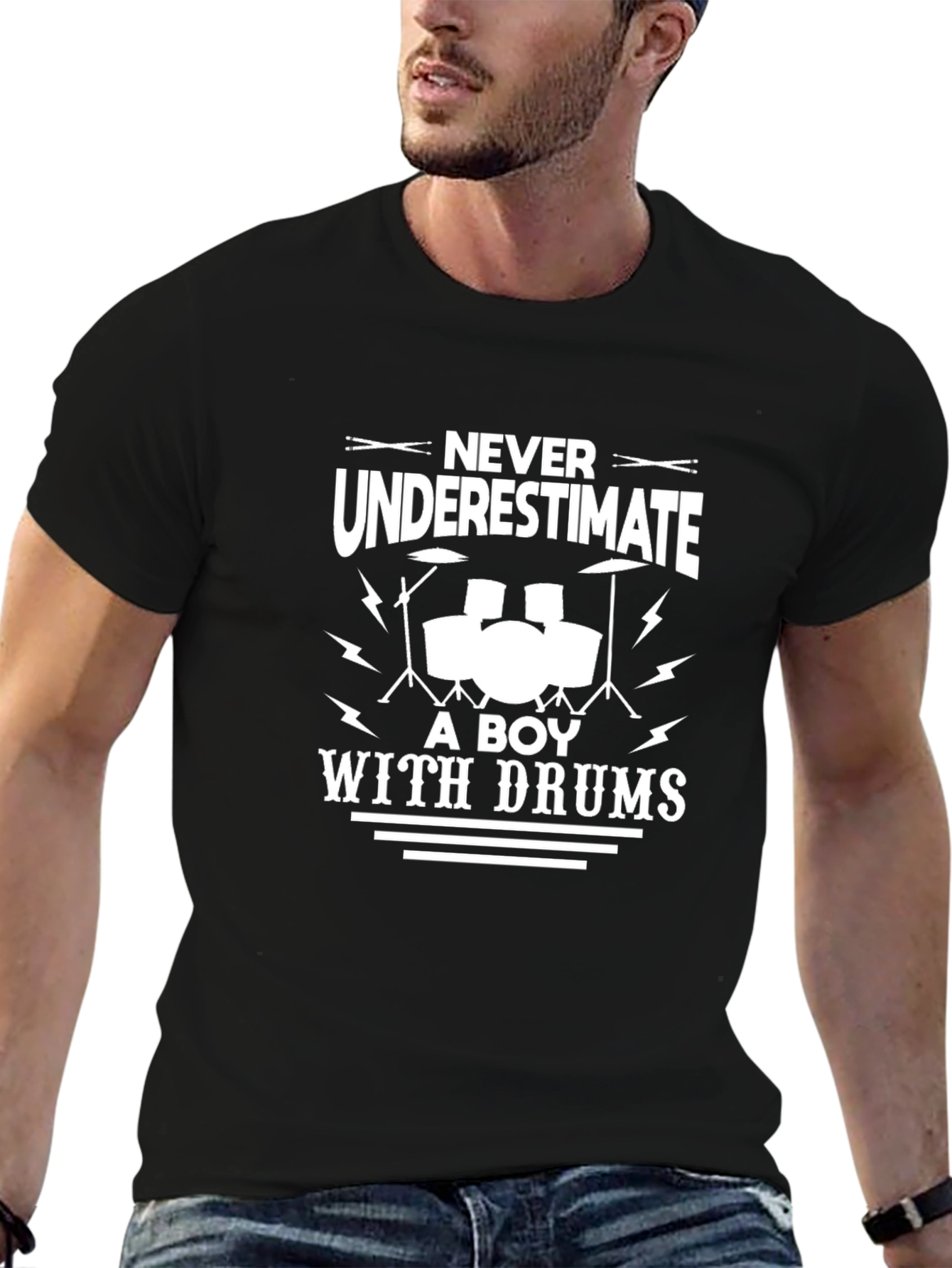 Never Underestimate Boy With Drums T-Shirt