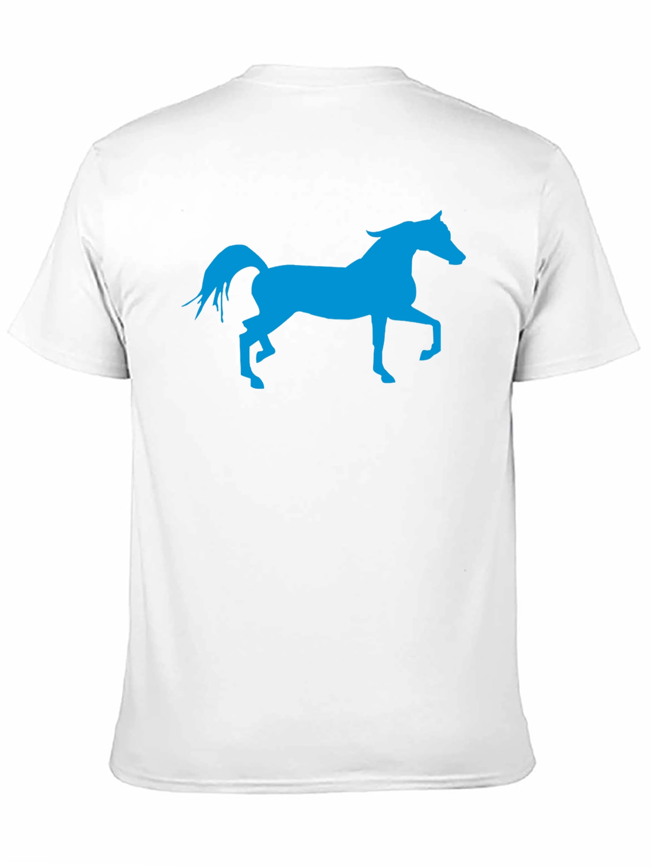 Blue Horse Graphic Black T-Shirt