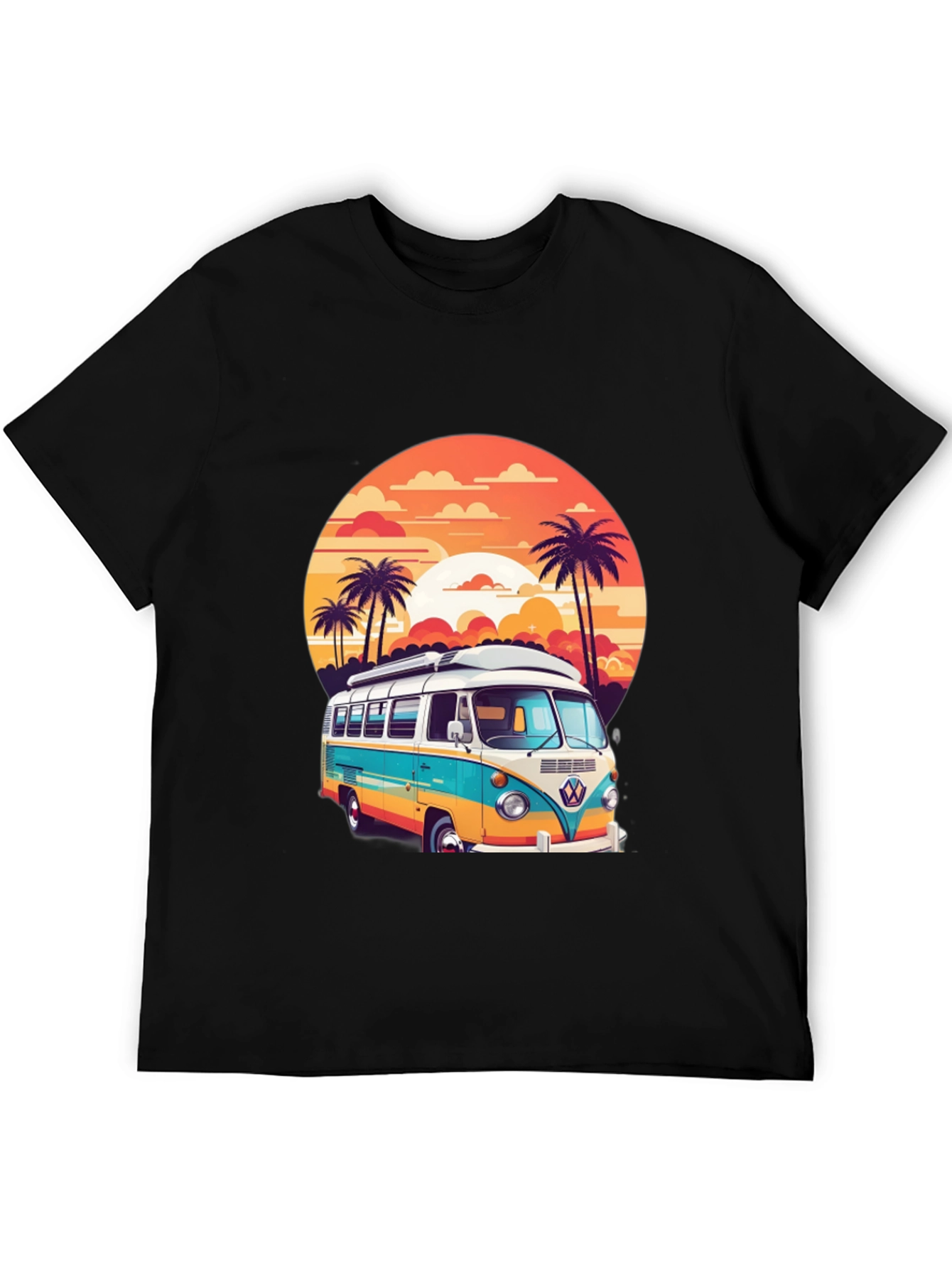Retro VW Bus Sunset Graphic Tee