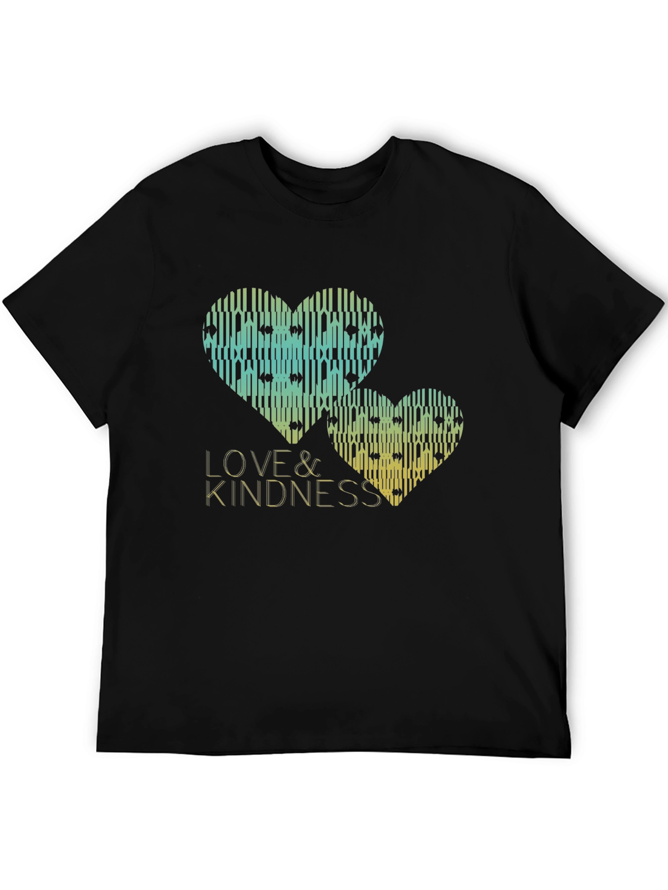 Love & Kindness Heart Graphic Black T-Shirt