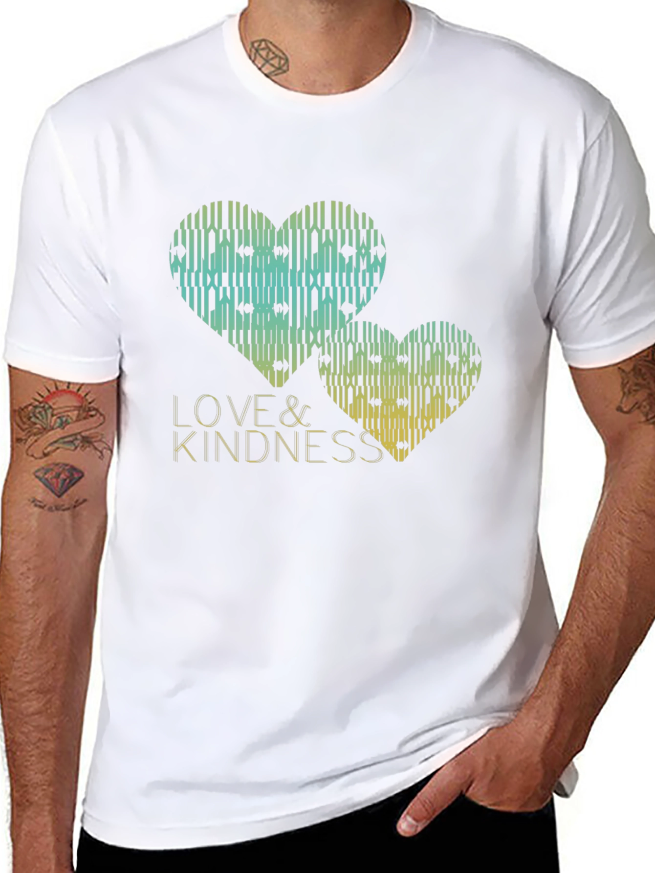 Love & Kindness Heart Graphic Black T-Shirt