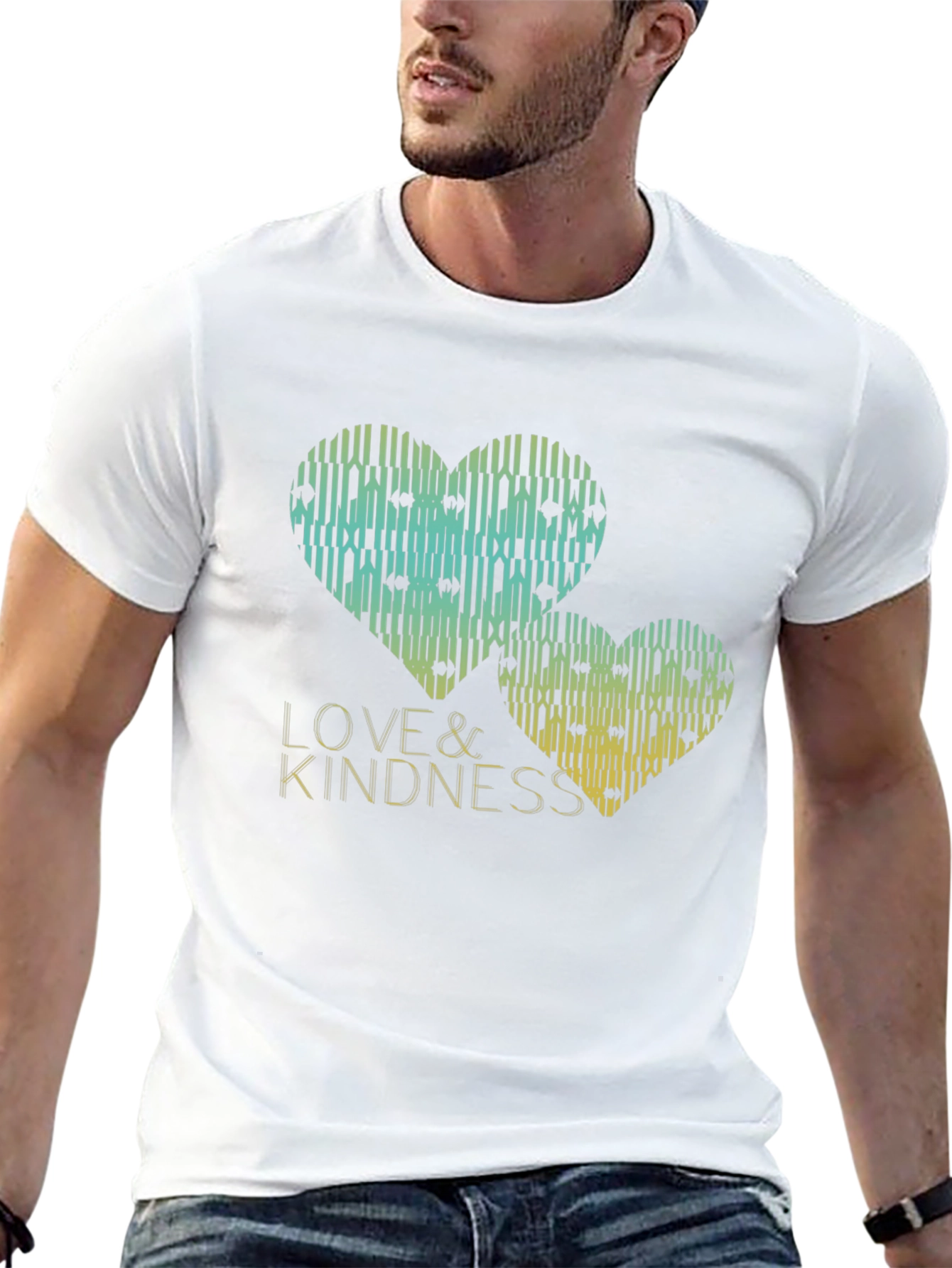 Love & Kindness Heart Graphic Black T-Shirt