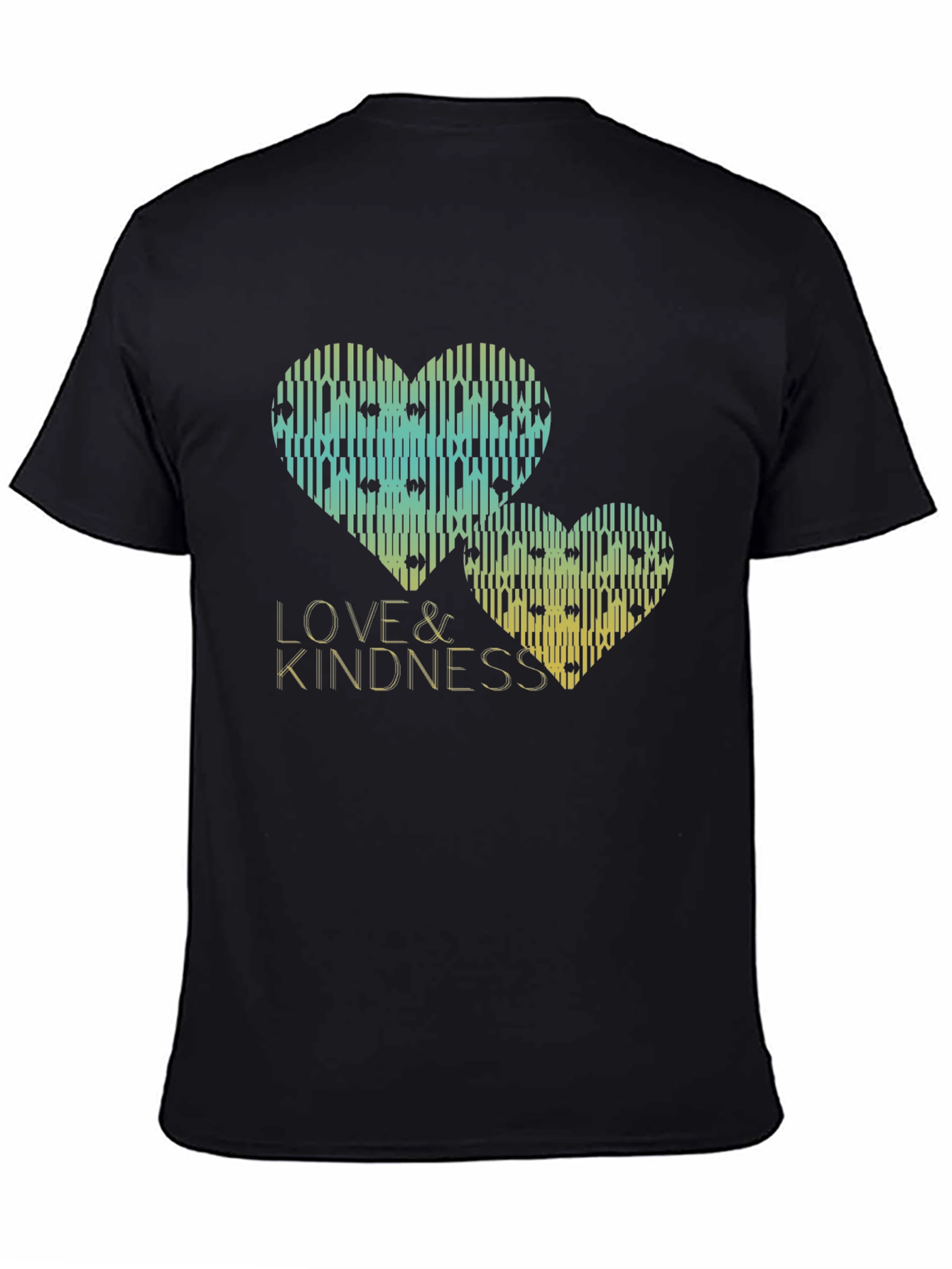 Love & Kindness Heart Graphic Black T-Shirt