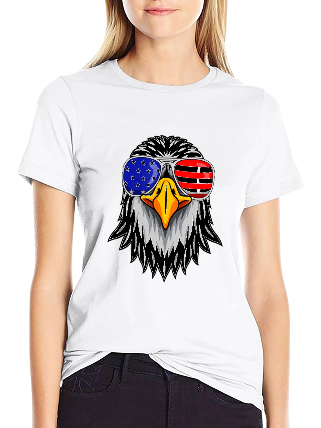 American Eagle USA Flag Sunglasses Graphic T-Shirt