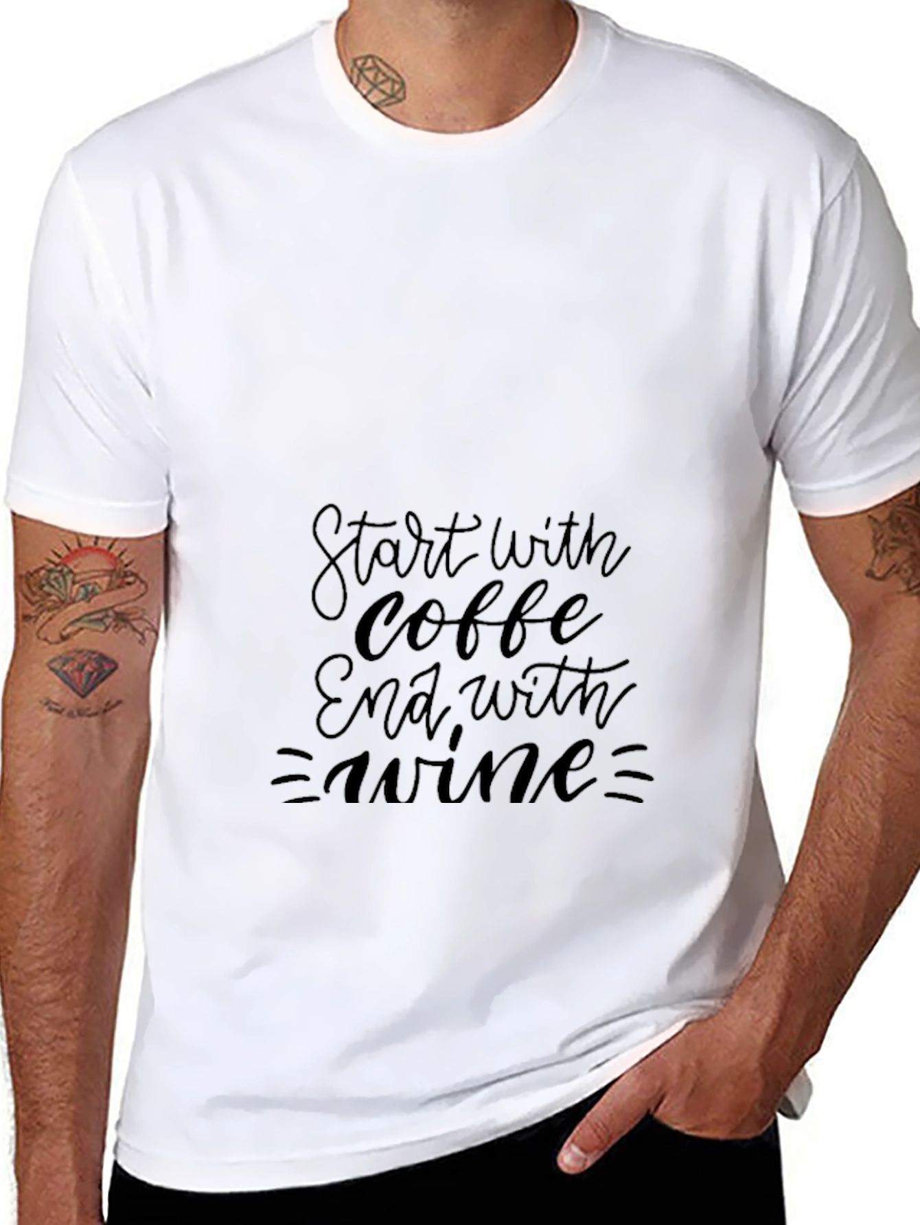 Coffee & Wine Black Graphic Tee