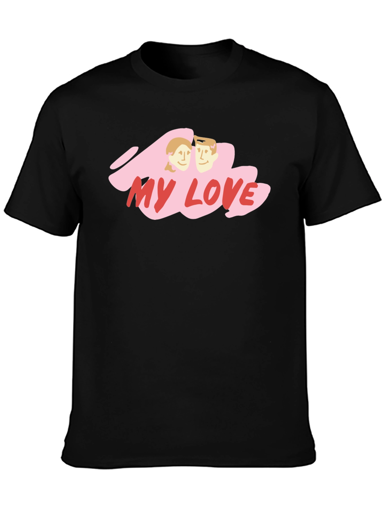 My Love Graphic Print Black T-Shirt