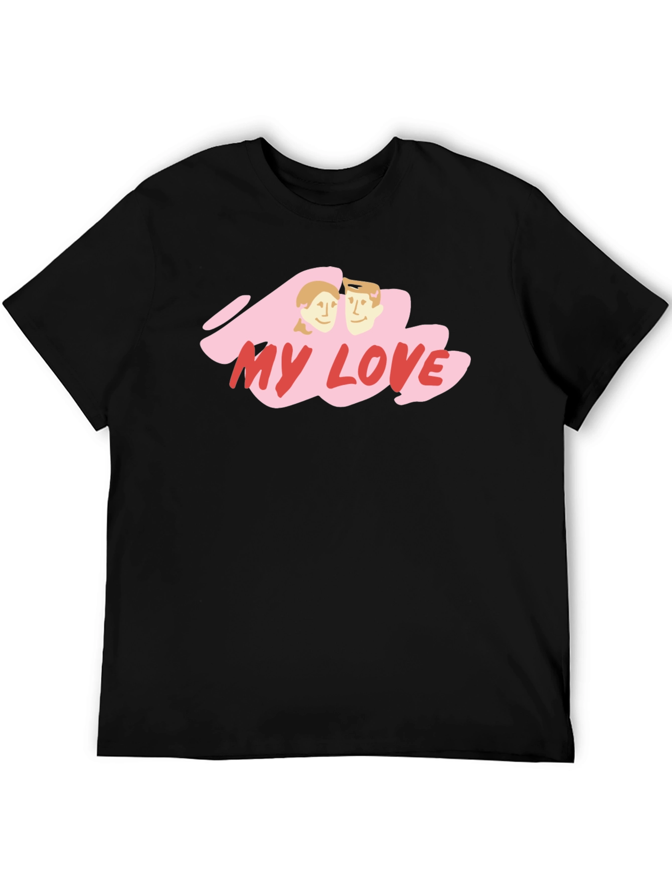 My Love Graphic Print Black T-Shirt