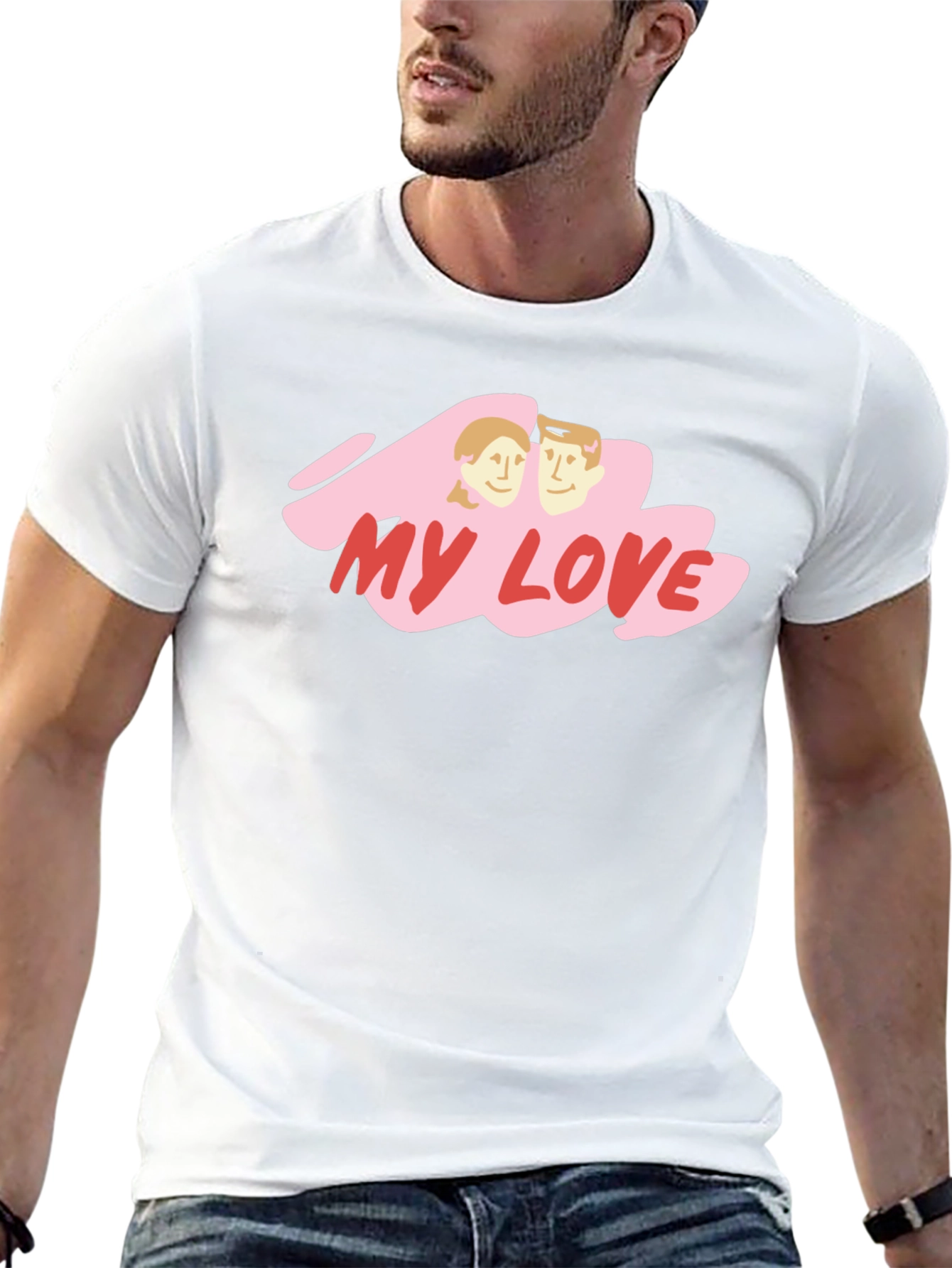 My Love Graphic Print Black T-Shirt